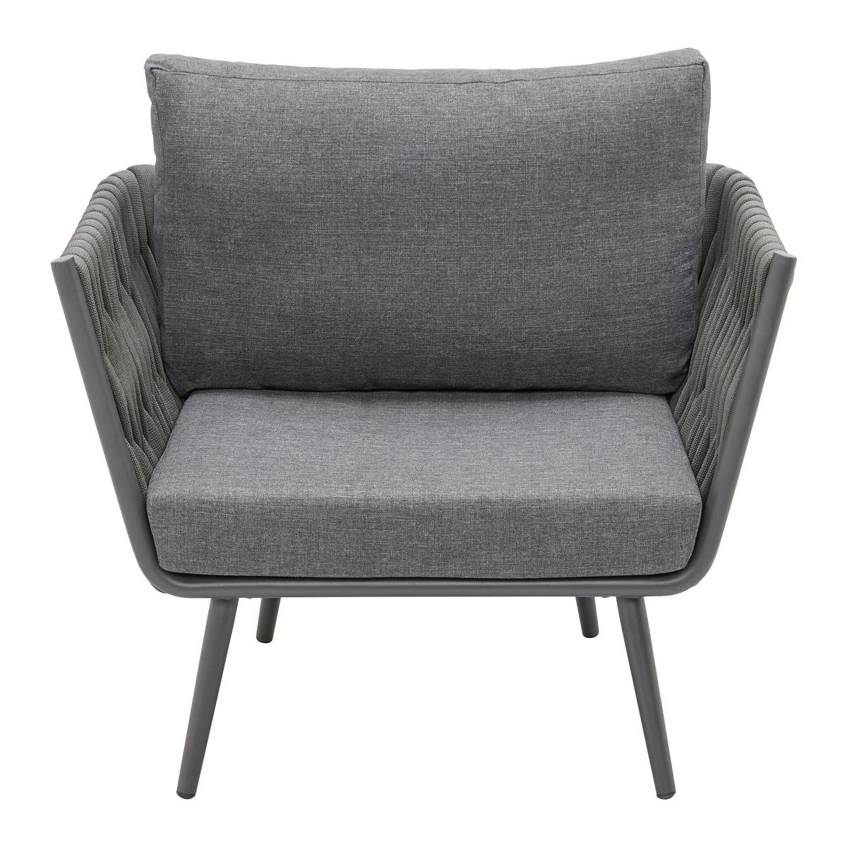 Garnitură grădină Mila - gri închis, Modern, metal/textil (236/69/70cm) - Bessagi Garden