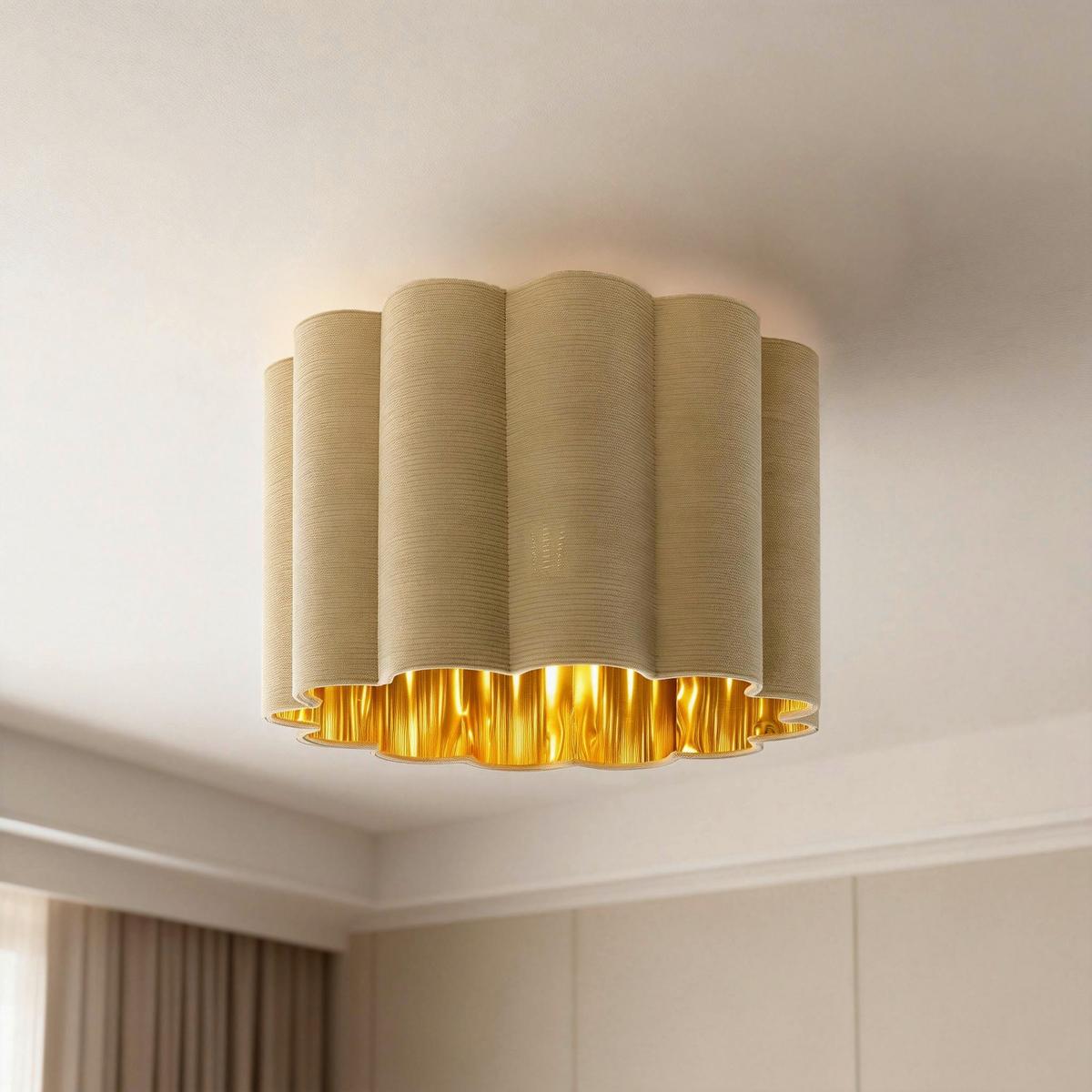 LAMPA SUFITOWA LUNA - beżowy/czarny, Trend, tworzywo sztuczne/metal (40/32cm) - Novel
