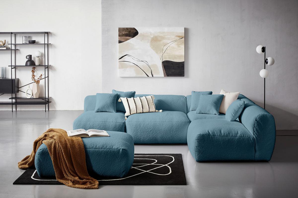 Modul Sofaelement Bloom Blau - Blau, Trend, Textil (85/70/122cm) - Livetastic