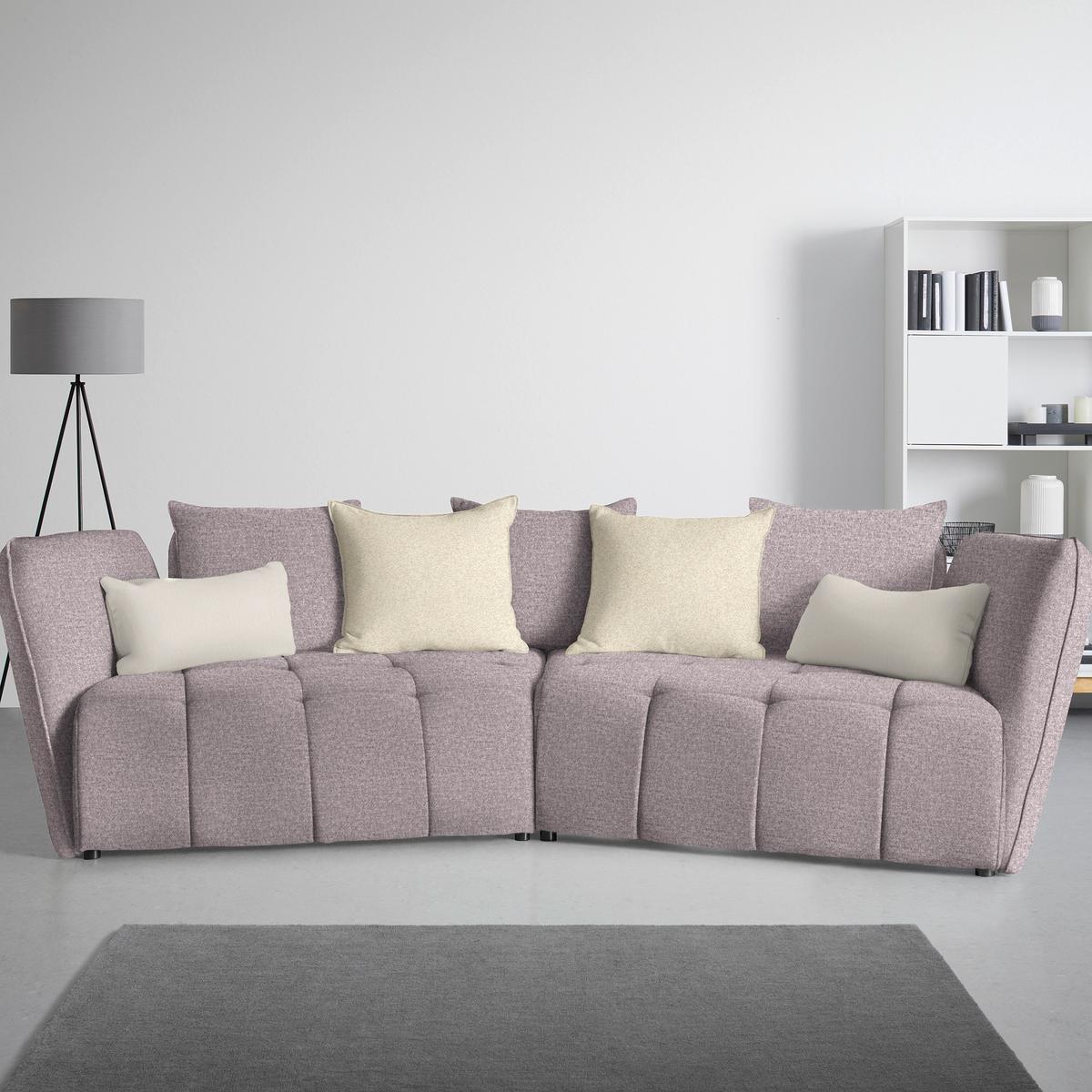 Canapea Boxspring SOFI - liliachiu/crem, Modern, textil (294/93/152cm) - Premium Living
