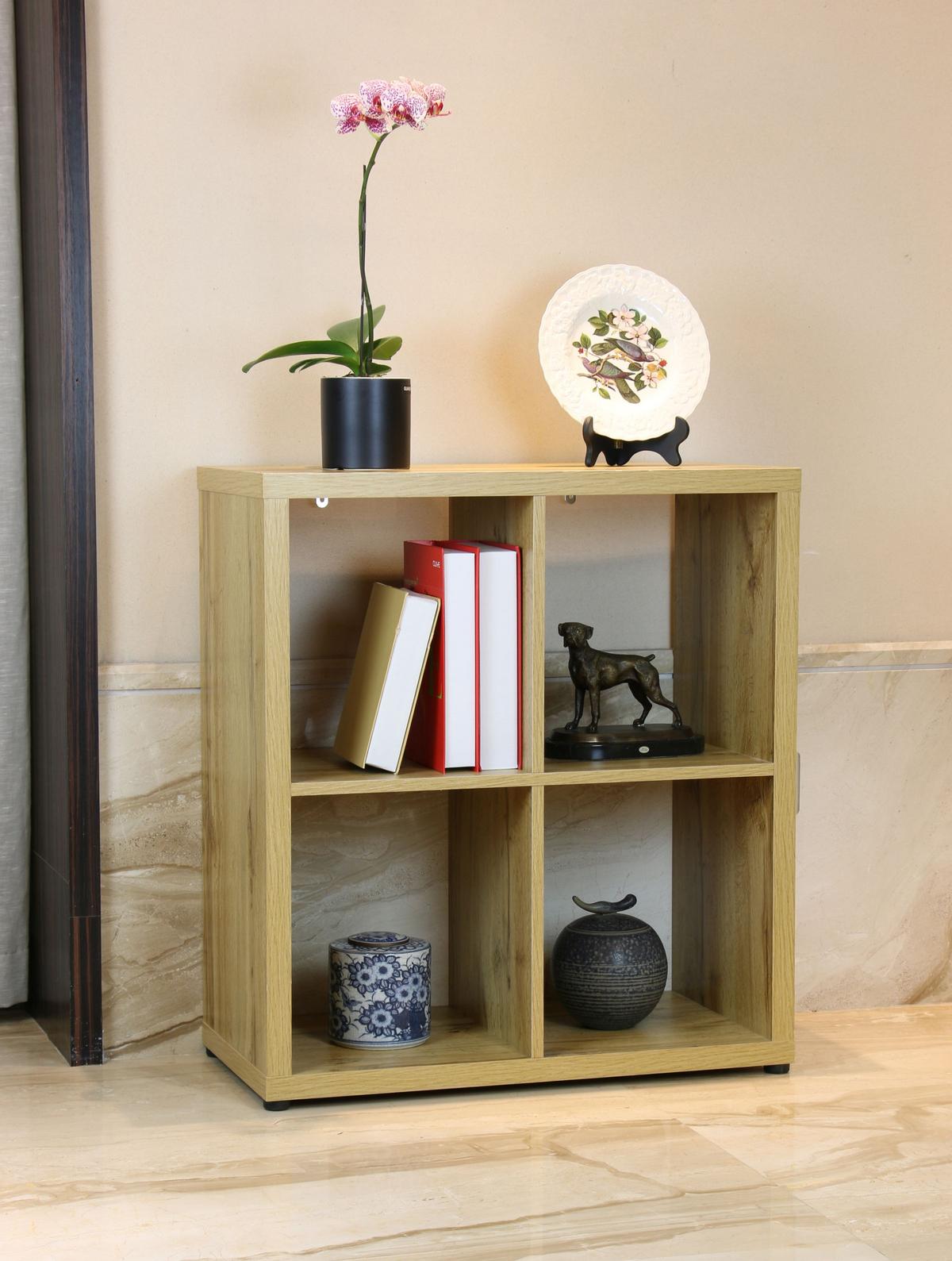étagère Kalle aus Wotaneiche - couleur de chêne, Modern, matière synthétique/matériau de bois (76/76/34cm) - Mömax