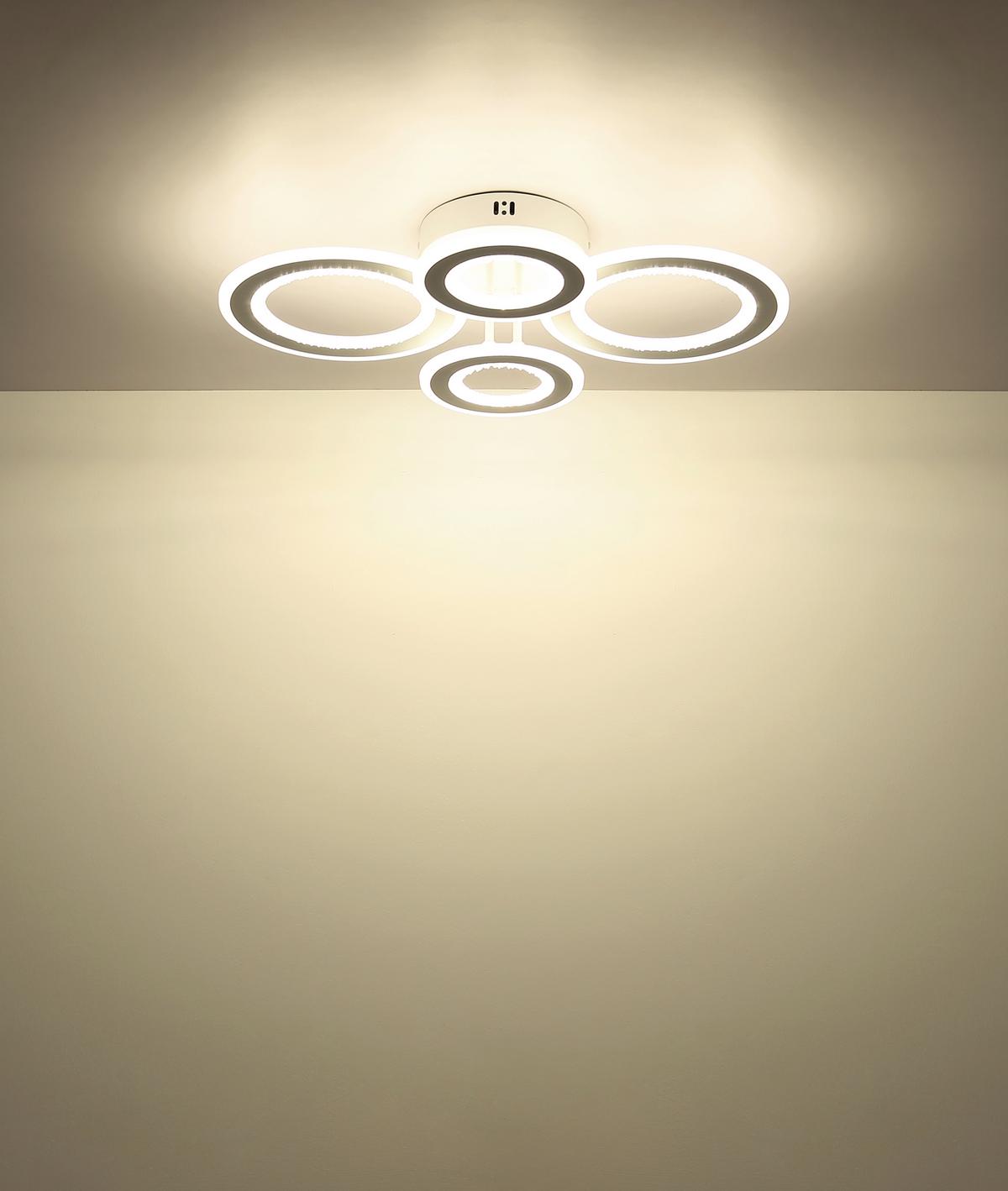 Led-deckenleuchte 67372-54 Anthony - Klar/Weiss, Design, Kunststoff/Metall (59/42/12cm) - Globo