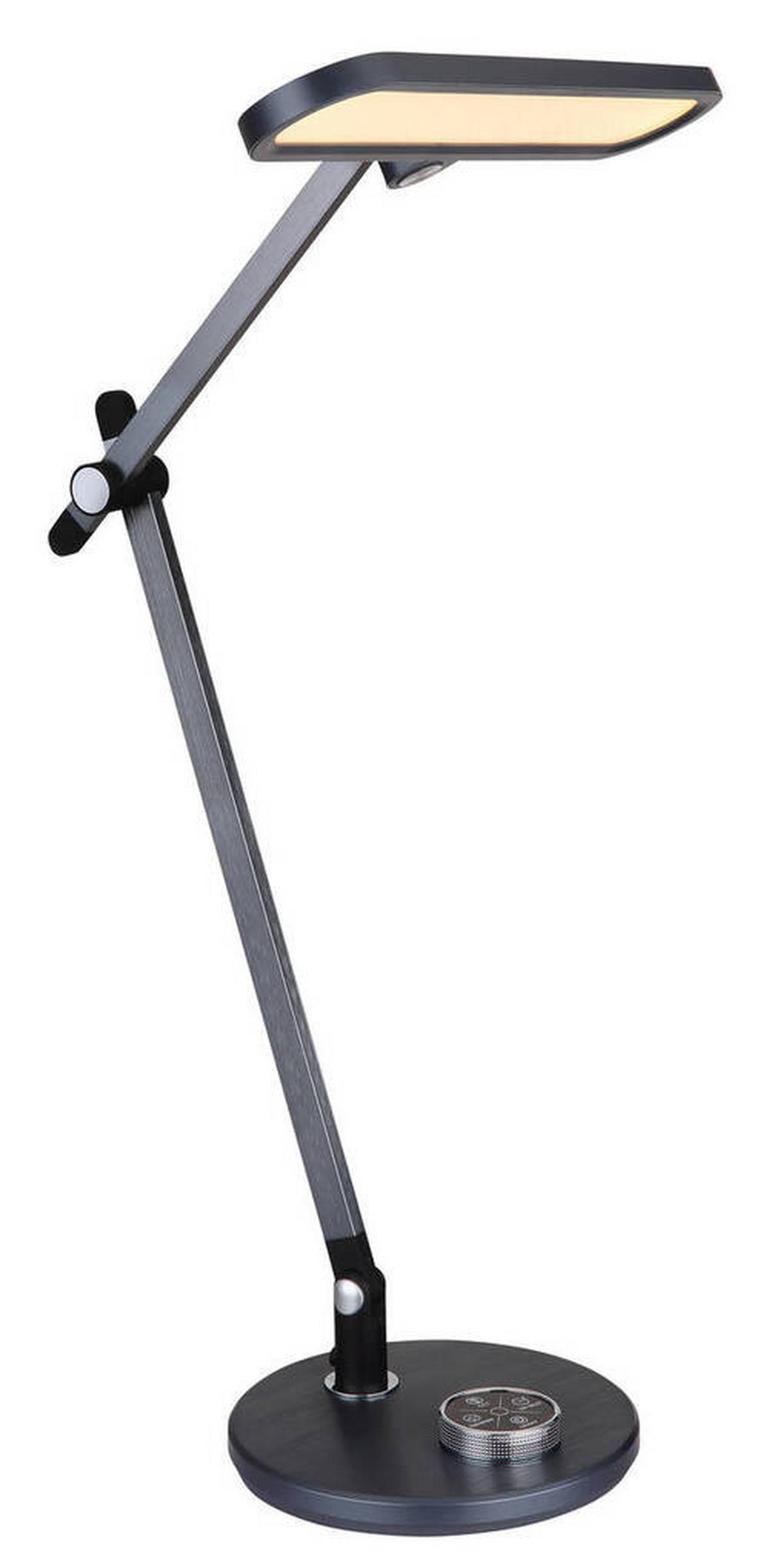 LED-Schreibtischleuchte Berletta Dunkelgrau max.12Watt - Dunkelgrau/Opal, Design, Kunststoff/Metall (57,5/37/53cm) - Globo
