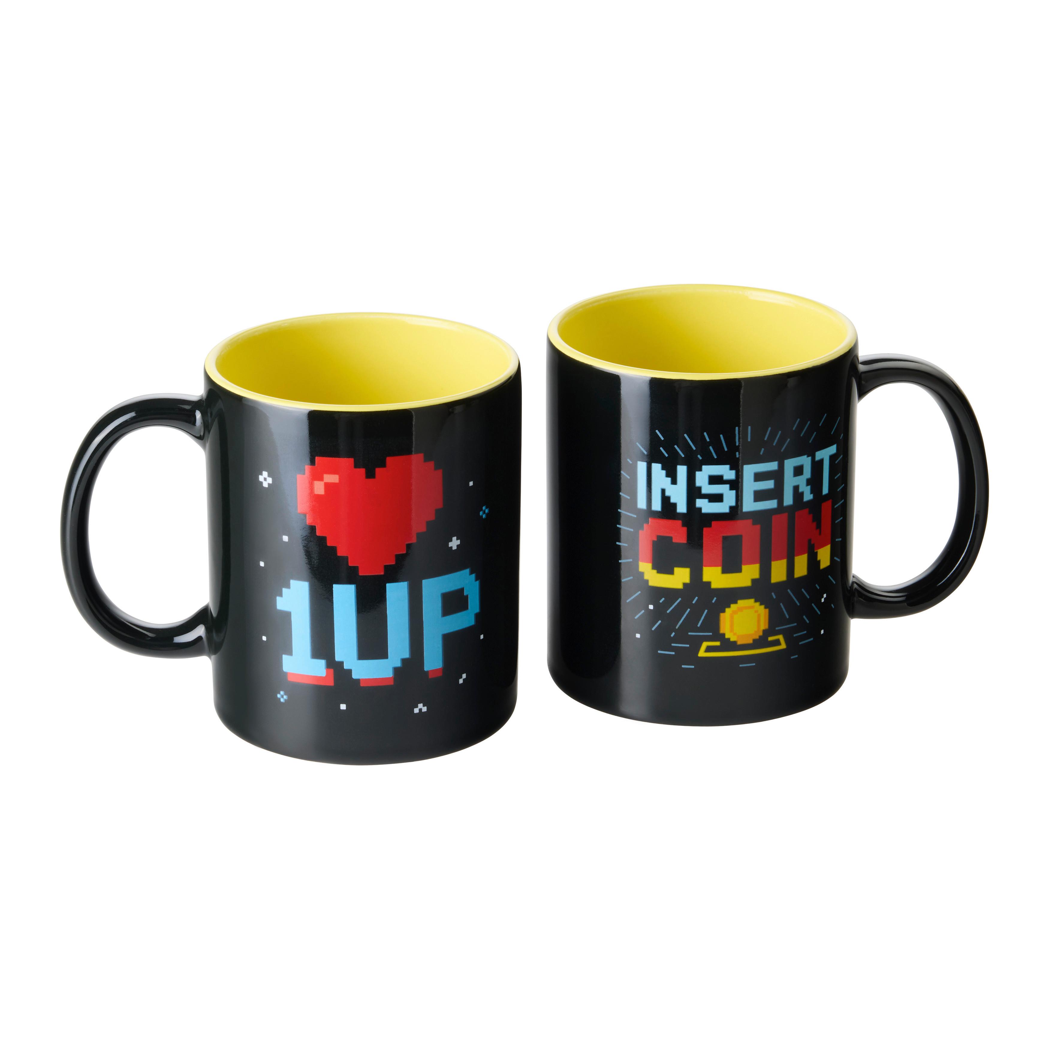 Kaffeebecherset Nerdy diverse Sprüche - Multicolor/Schwarz, MODERN, Keramik (8/9.5/12cm)