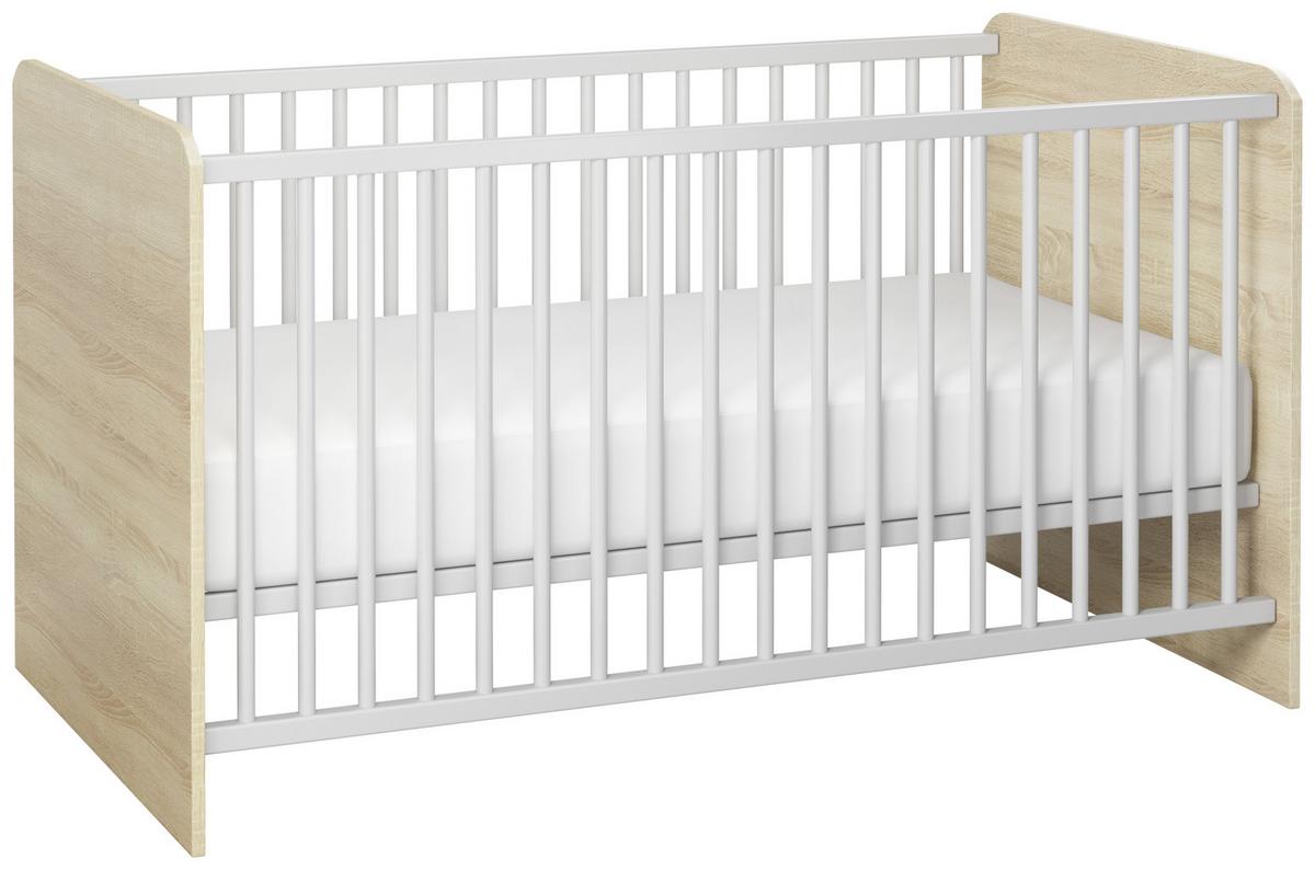 Otroška Posteljica Wiki Baby, Hrast, Bela, 70x140 - bela/hrast sonoma, Konvencionalno, leseni material (144/82/80cm) - MID.YOU