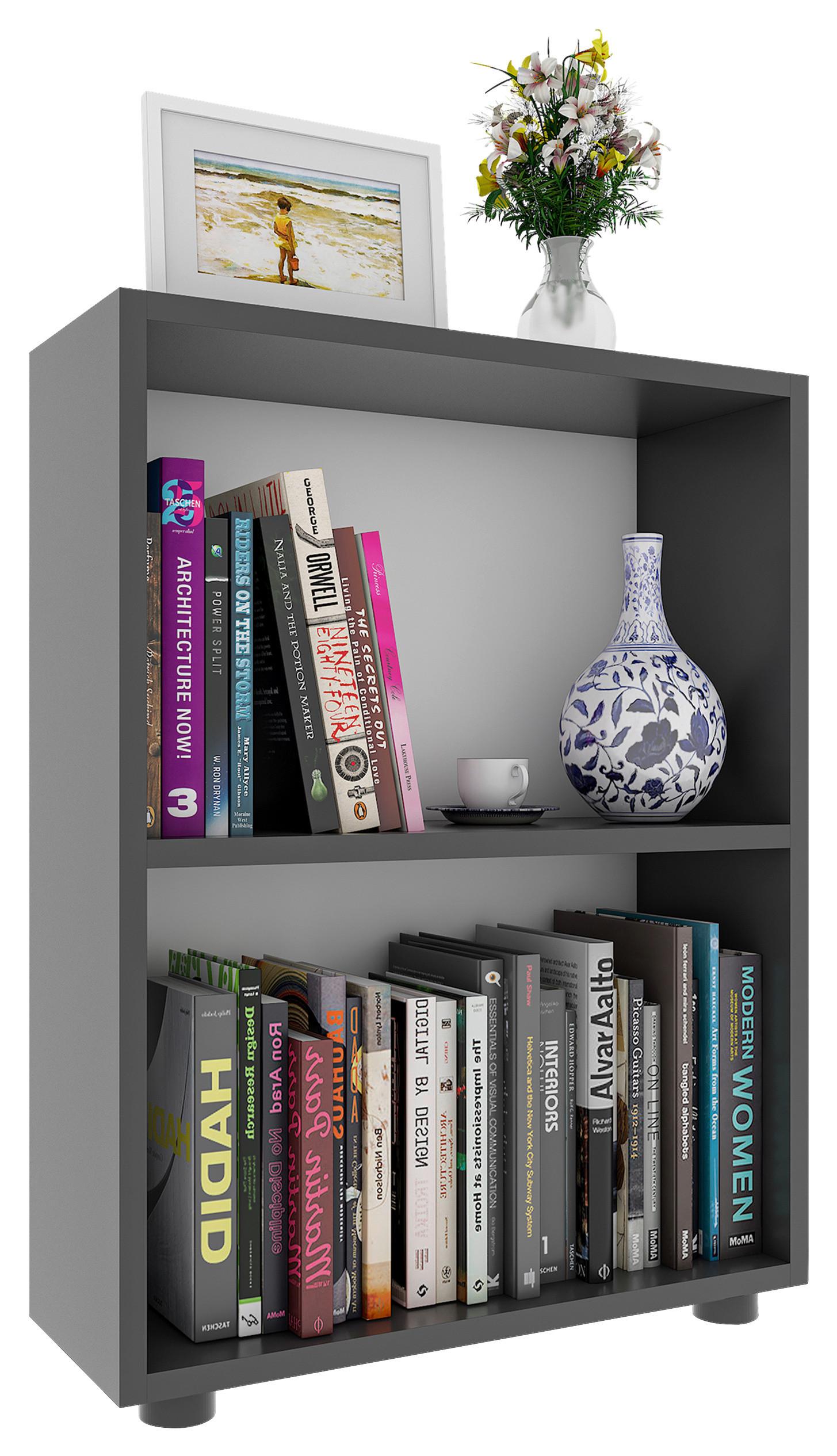 Regal Bulas, Siva - antracit, Moderno, leseni material (55/72/20cm) - MID.YOU