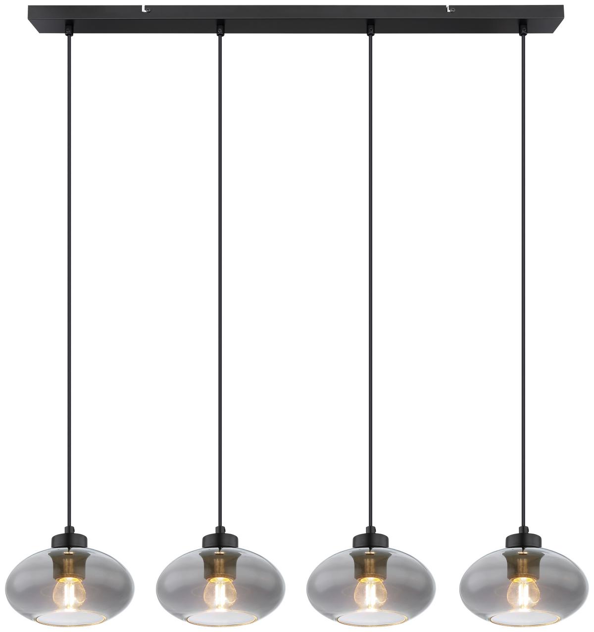 LAMPA WISZĄCA REIN - czarny, Design, metal/szkło (96/18/120cm) - Novel