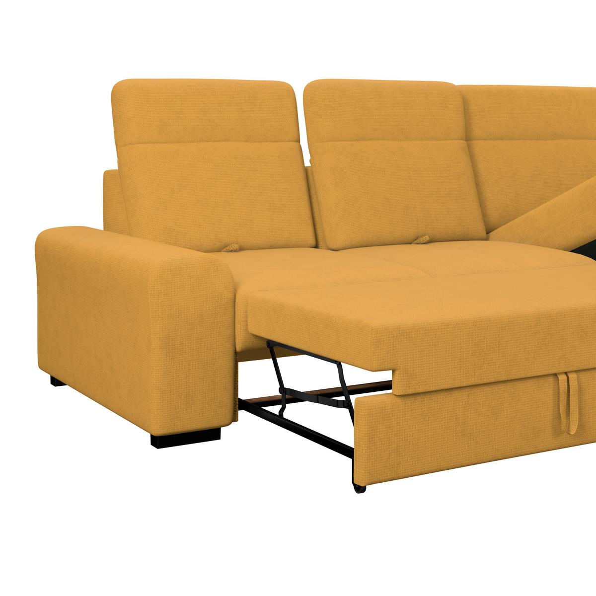 Kutna Garnitura Malaga - žuta/crna, Konvencionalno, tekstil/drvo (286/203cm) - Ondega