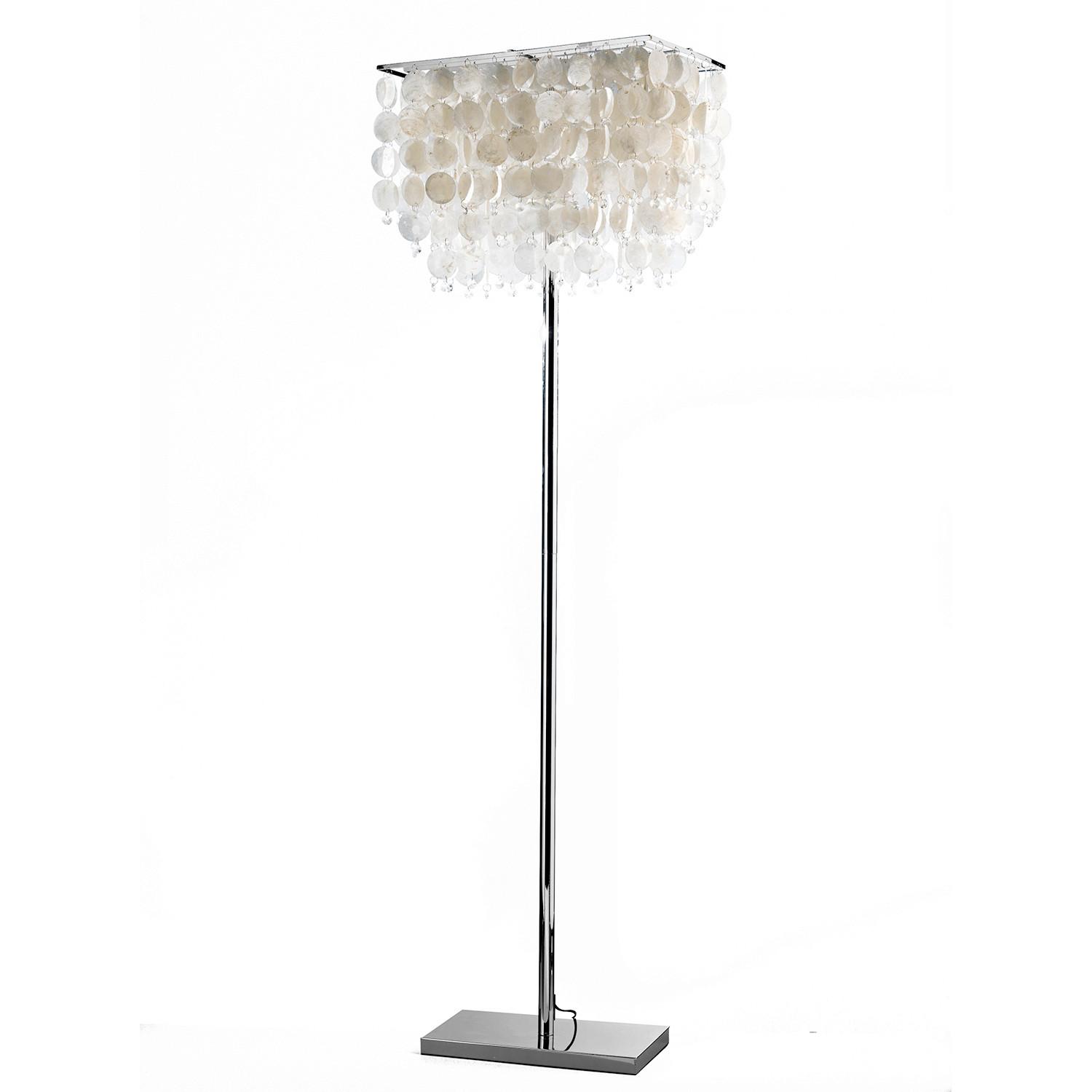 Állólámpa 4766/pt - világosszürke/krómszínű, Basics, műanyag/természetes anyagok (30/50/155cm)