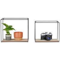 Falipolc Szett 2db-os Box - natúr/fekete, Modern, faalapú anyag/fém (30/27/25/22/14cm) - Mömax