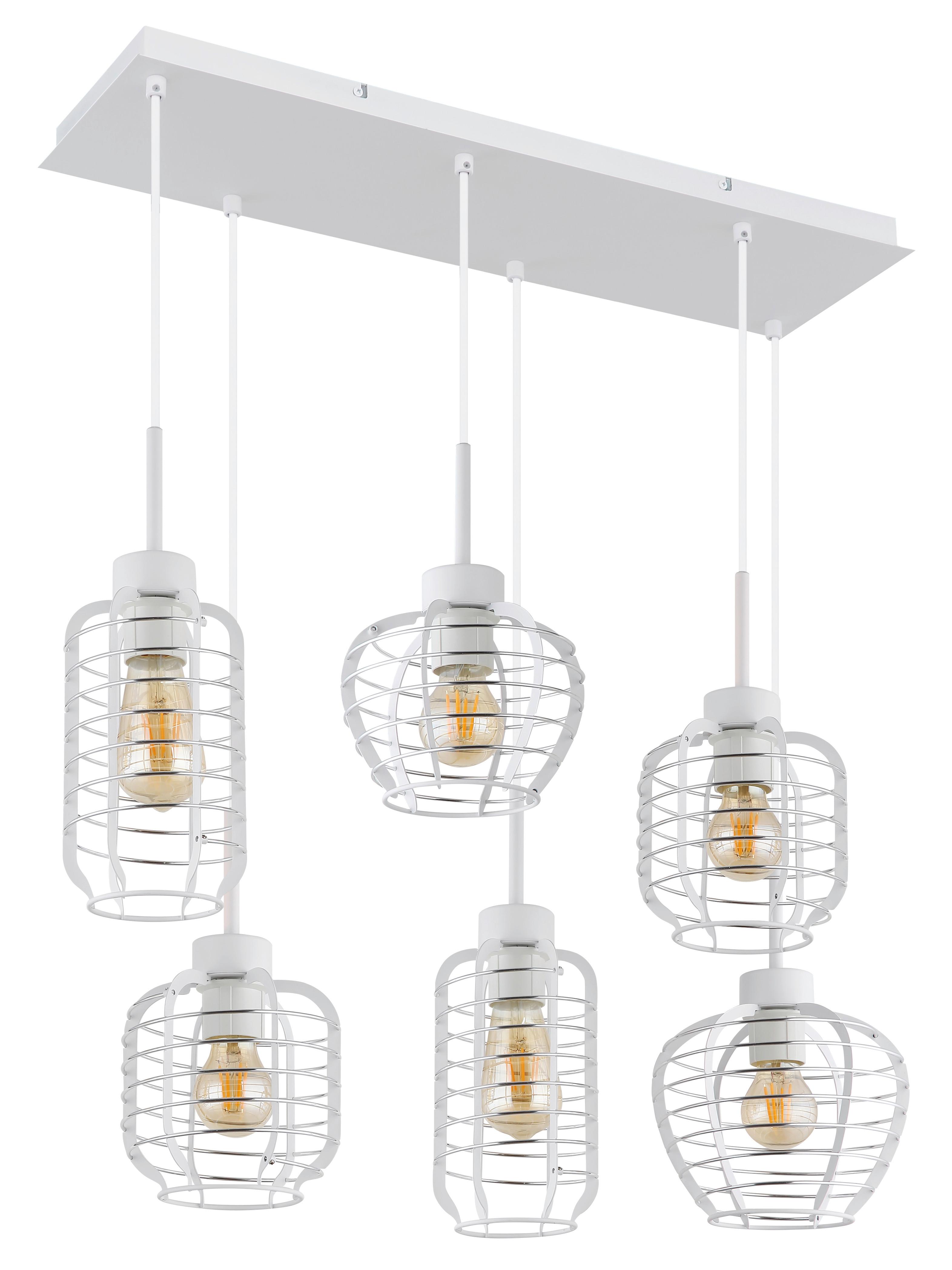 Viseća Svjetiljka Nesa - bijela/boje kroma, Basics, metal/plastika (77,5/33/120cm) - Globo