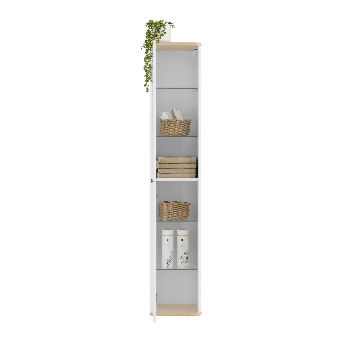 Vioski Element Elias -Exklusiv- - bijela/crna, Moderno, staklo/drvni materijal (35/180/35cm) - Mömax
