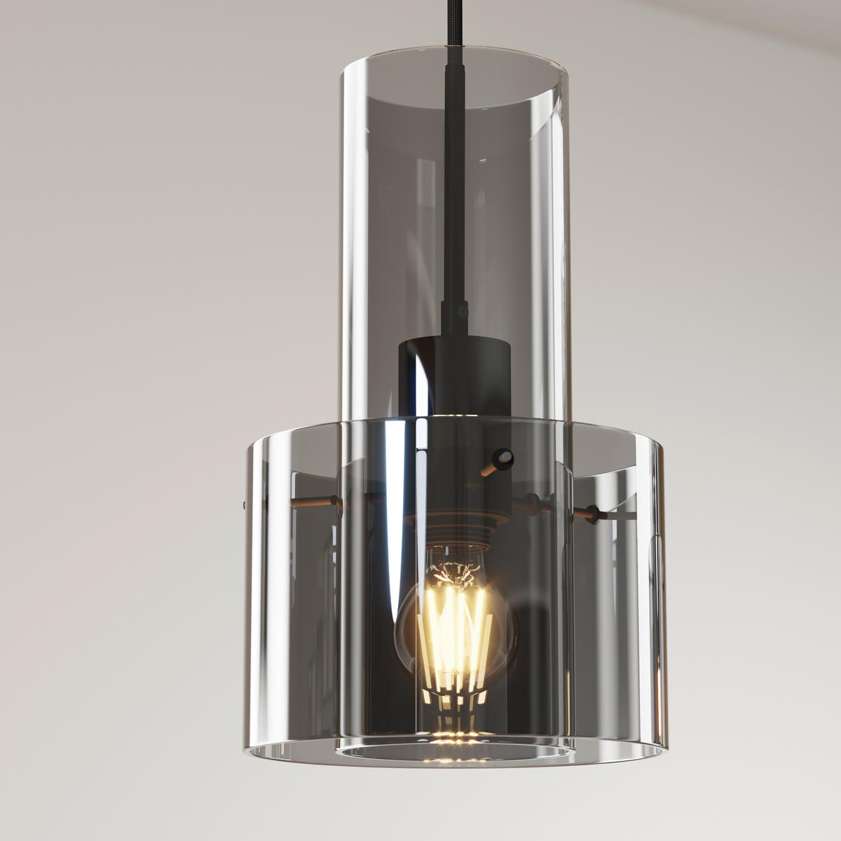 LAMPA WISZĄCA EOS *DK* - ciemnoszary, Design, metal/szkło (97/18/150cm) - Dieter Knoll