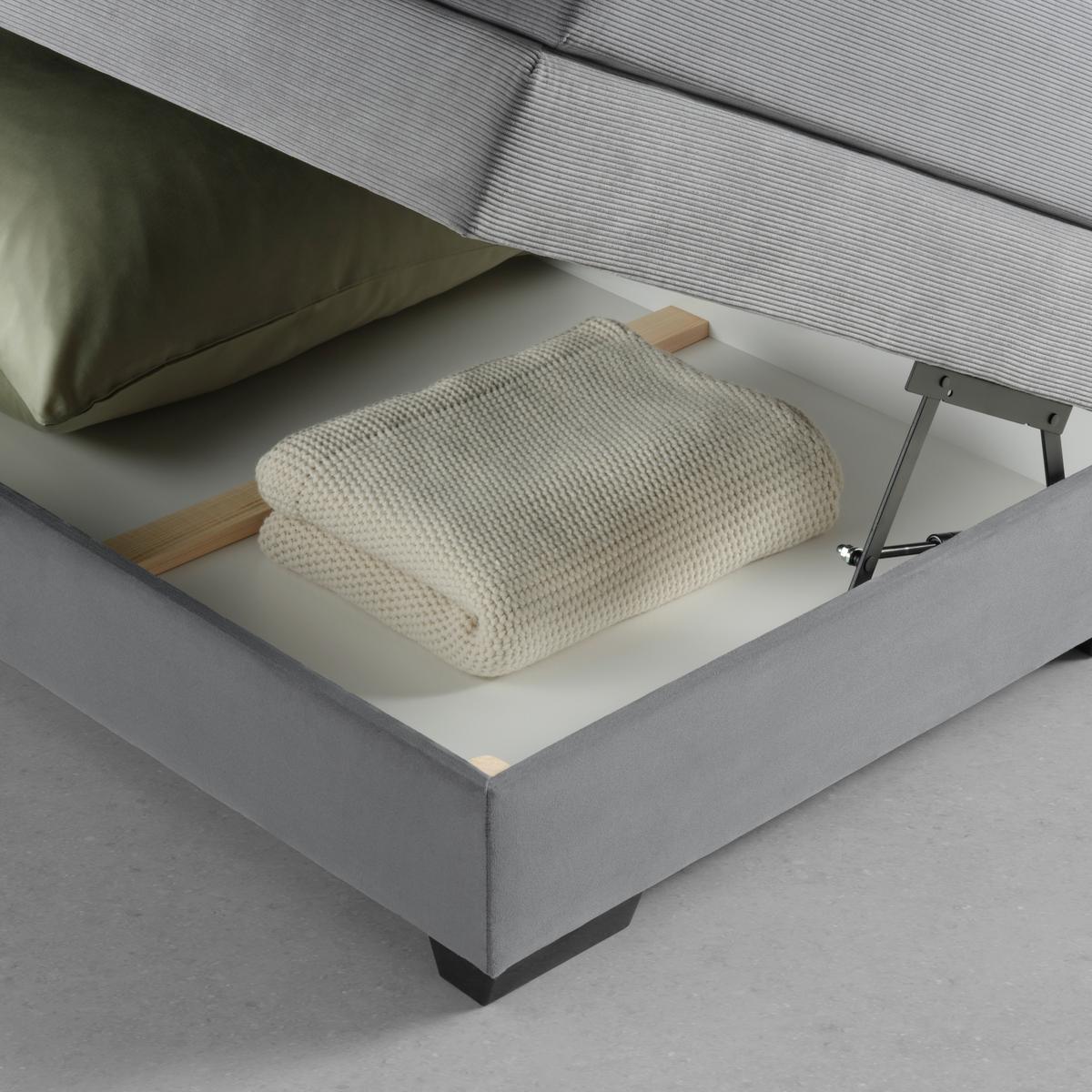 Boxspringbett Sevilla Grau ca. 140x200cm - Schwarz/Grau, KONVENTIONELL, Holz/Kunststoff (140/200cm) - Premium Living