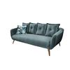 3-Sitzer-Sofa Baggio Blau Velours - Blau/Buchefarben, MODERN, Holz/Textil (236/94/103cm) - Livetastic