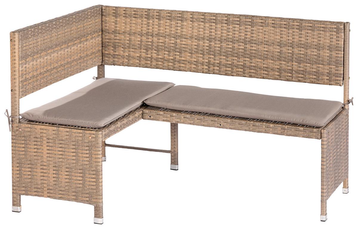 Vrtna Klop Jessy, Naravne Barve - barve kapučina/naravne barve, Konvencionalno, kovina/umetna masa (100/148cm) - Gardenson