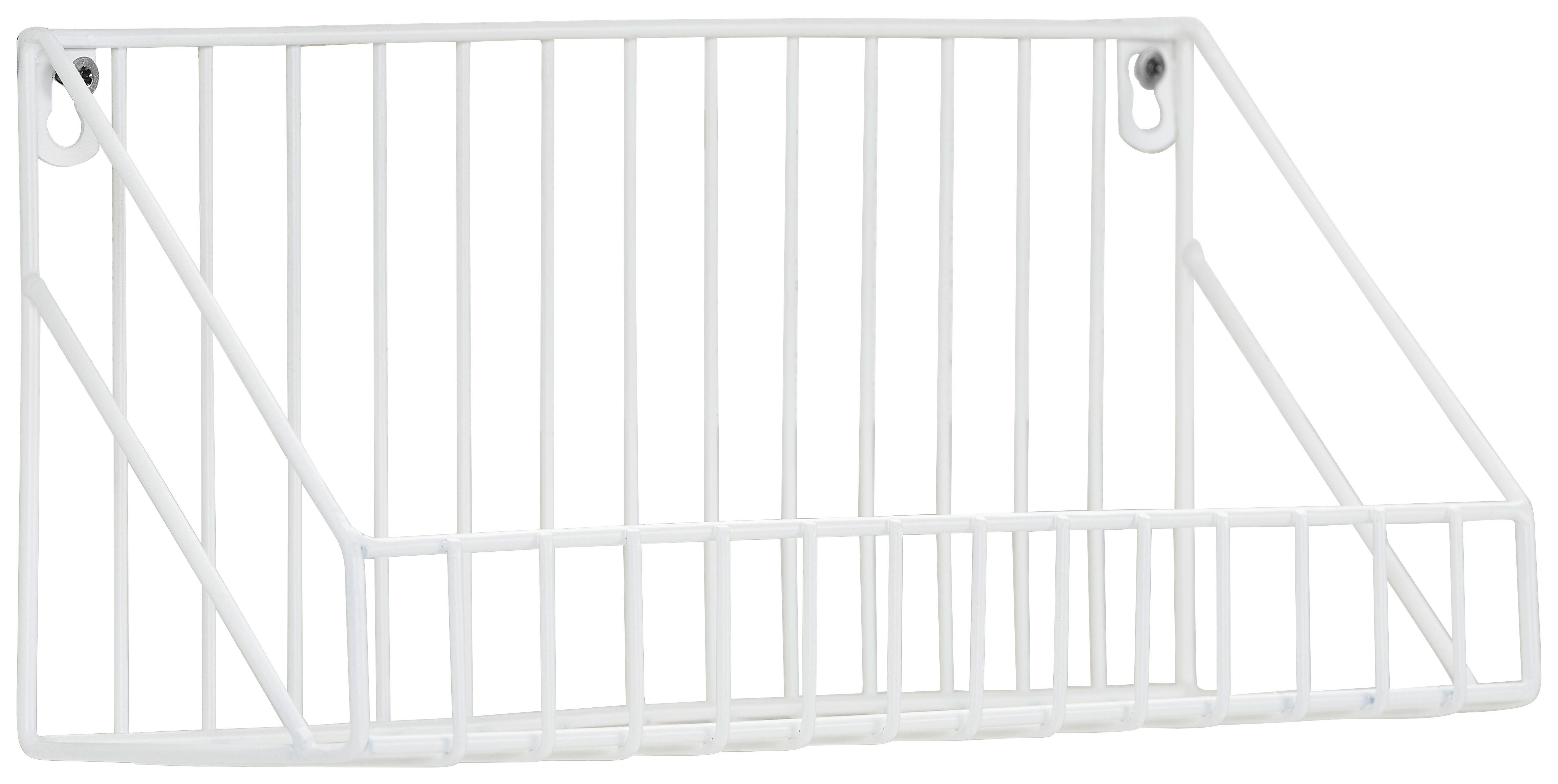 REGAŁ ŚCIENNY RON - biały, Trend, metal (30/14/11cm) - Carryhome