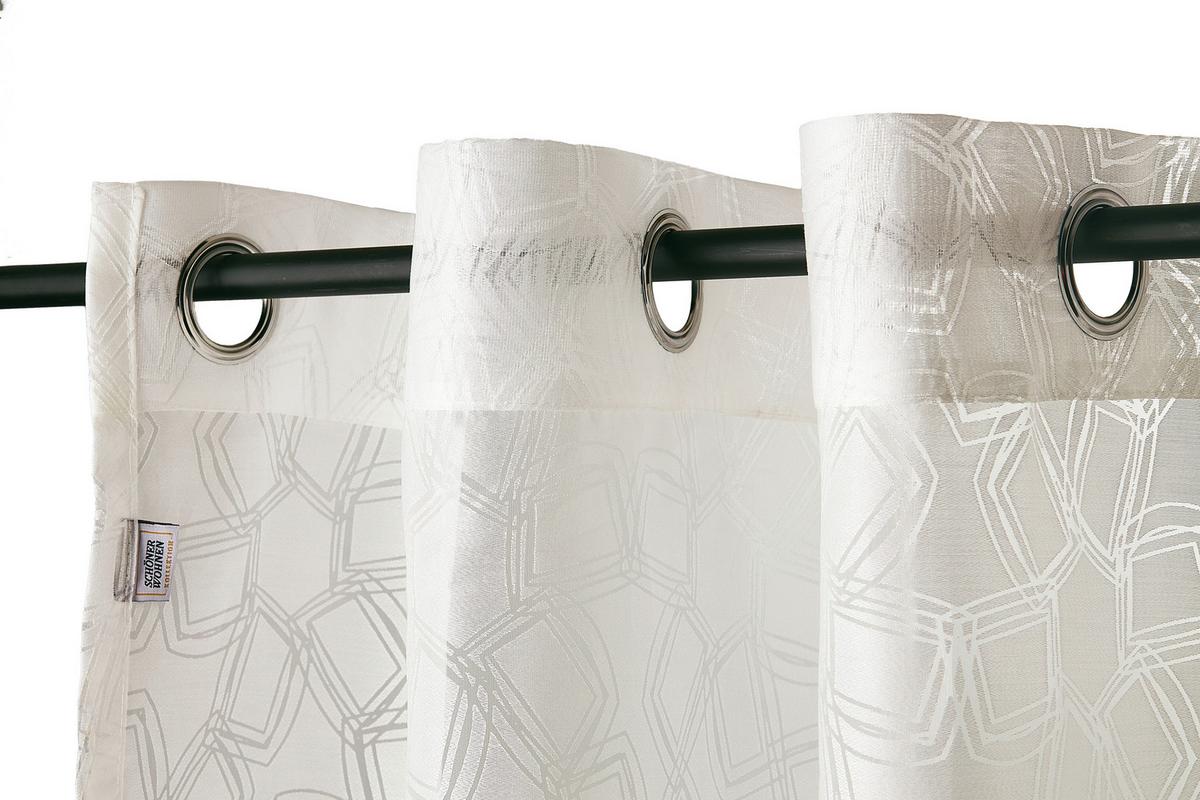 ZASŁONA NA PRZELOTKACH SW-TYPE - kremowy/biały, Design, tkanina (140/250cm) - Schöner Wohnen