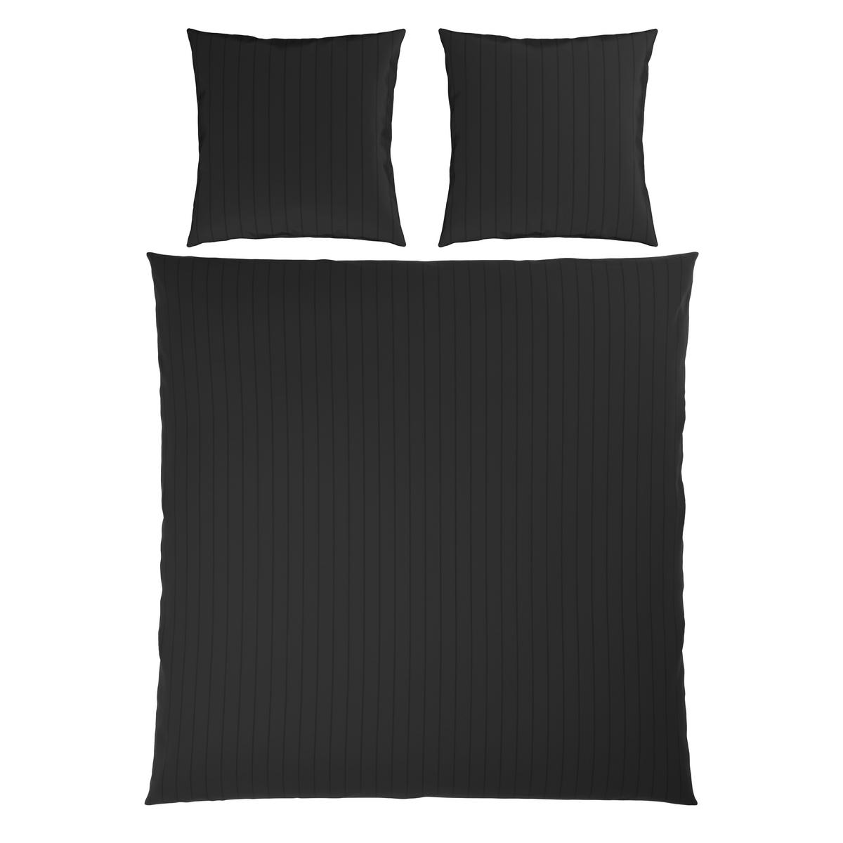 Bettwäsche Dobby Streif XXL Schwarz ca. 200x200cm - Schwarz, Textil (200/200cm) - Mömax