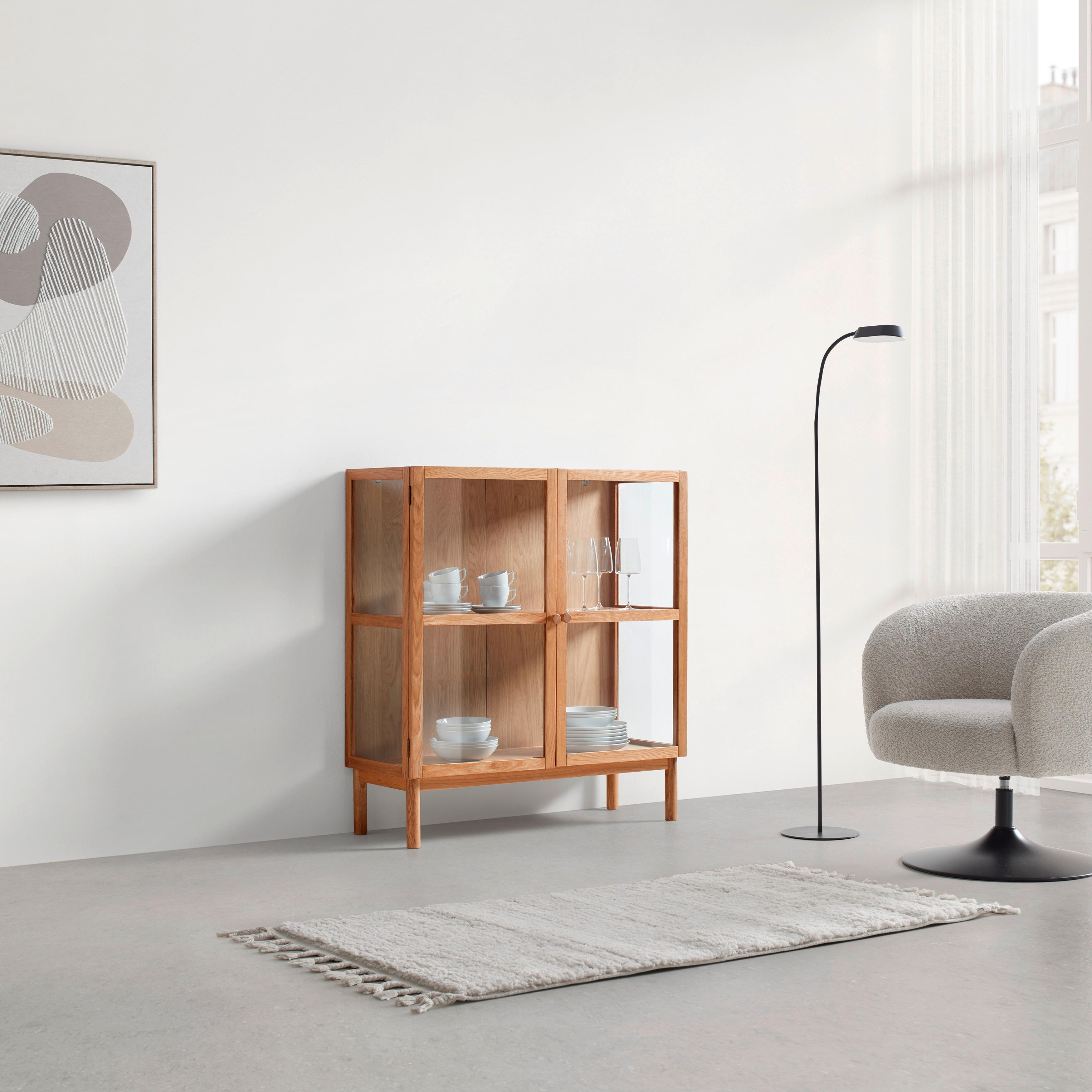 Kommode Abir Eichefarben - Eichefarben, MODERN, Karton/Glas (100/110/40cm) - Mömax