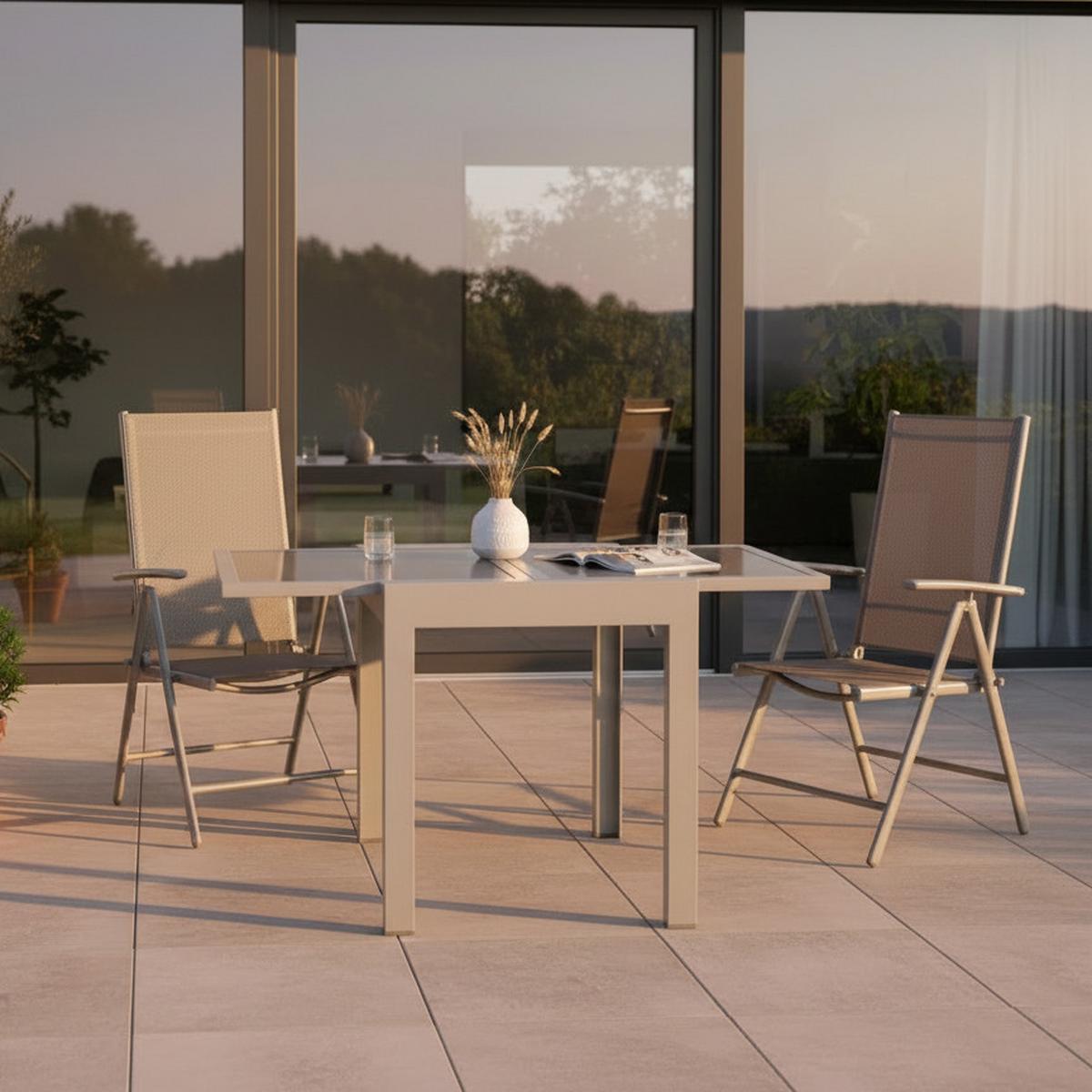 Vrtni Set Amalfi, 3-Delno, Rjava - srebrne barve/rjava, Moderno, kovina/umetna masa - Gardenson