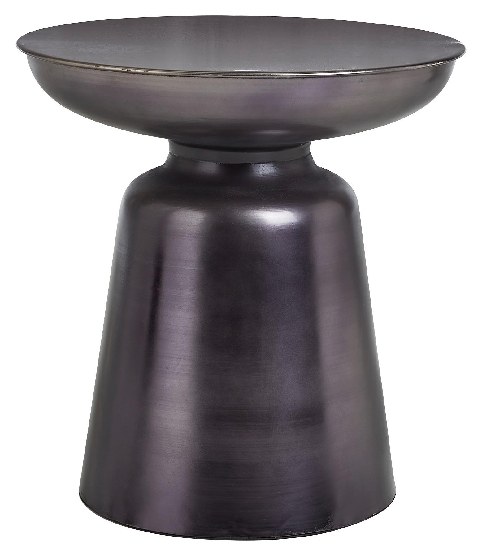 STOLIK BOCZNY KALA -TREND- - grafitowy, Romantik / Landhaus, metal (39,5/42/39,5cm) - Premium Living
