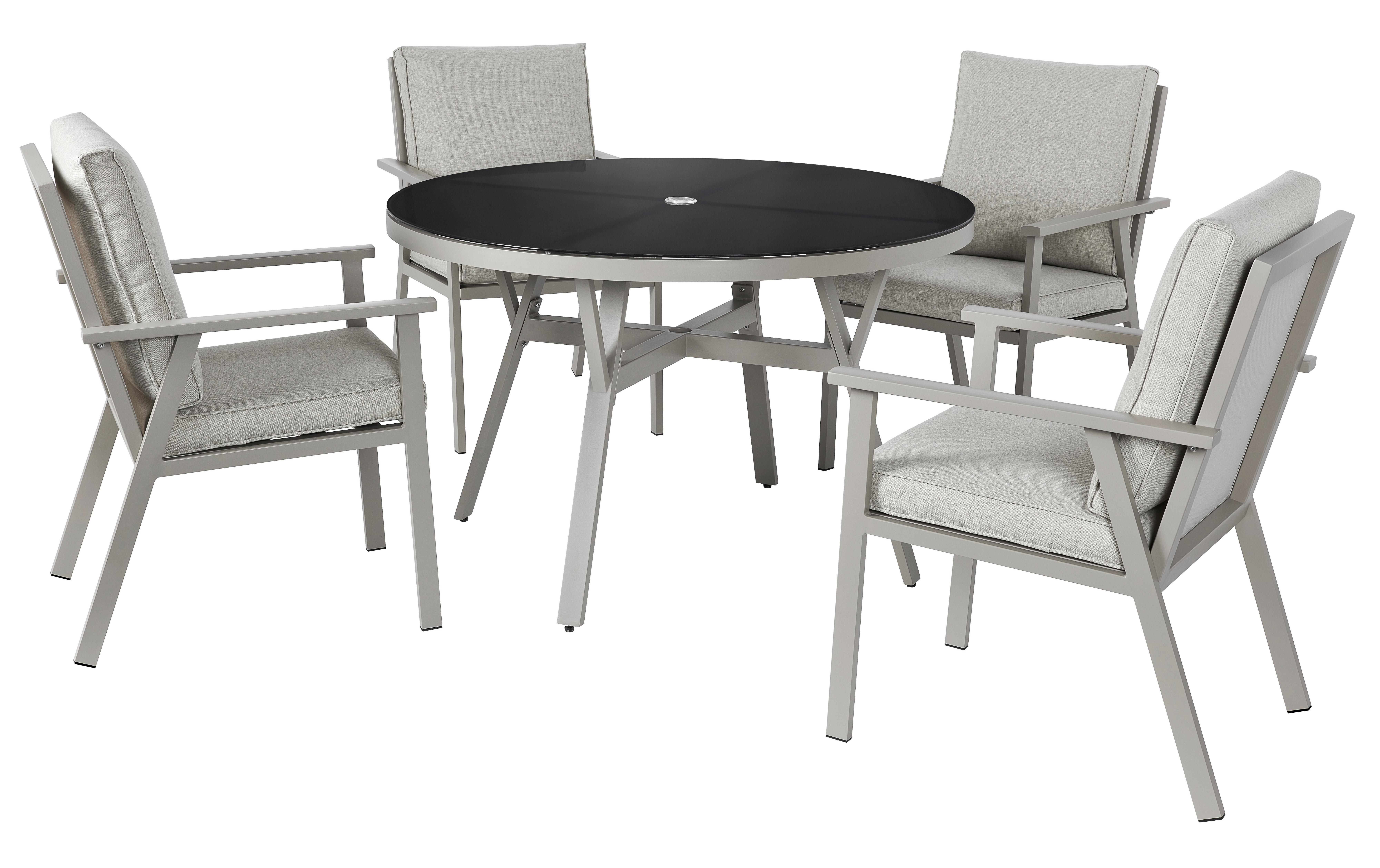 Kerti Étkezőgarnitúra Sandra - Homok, Basics, Üveg/Fém (120/74/120cm) - Modern Living