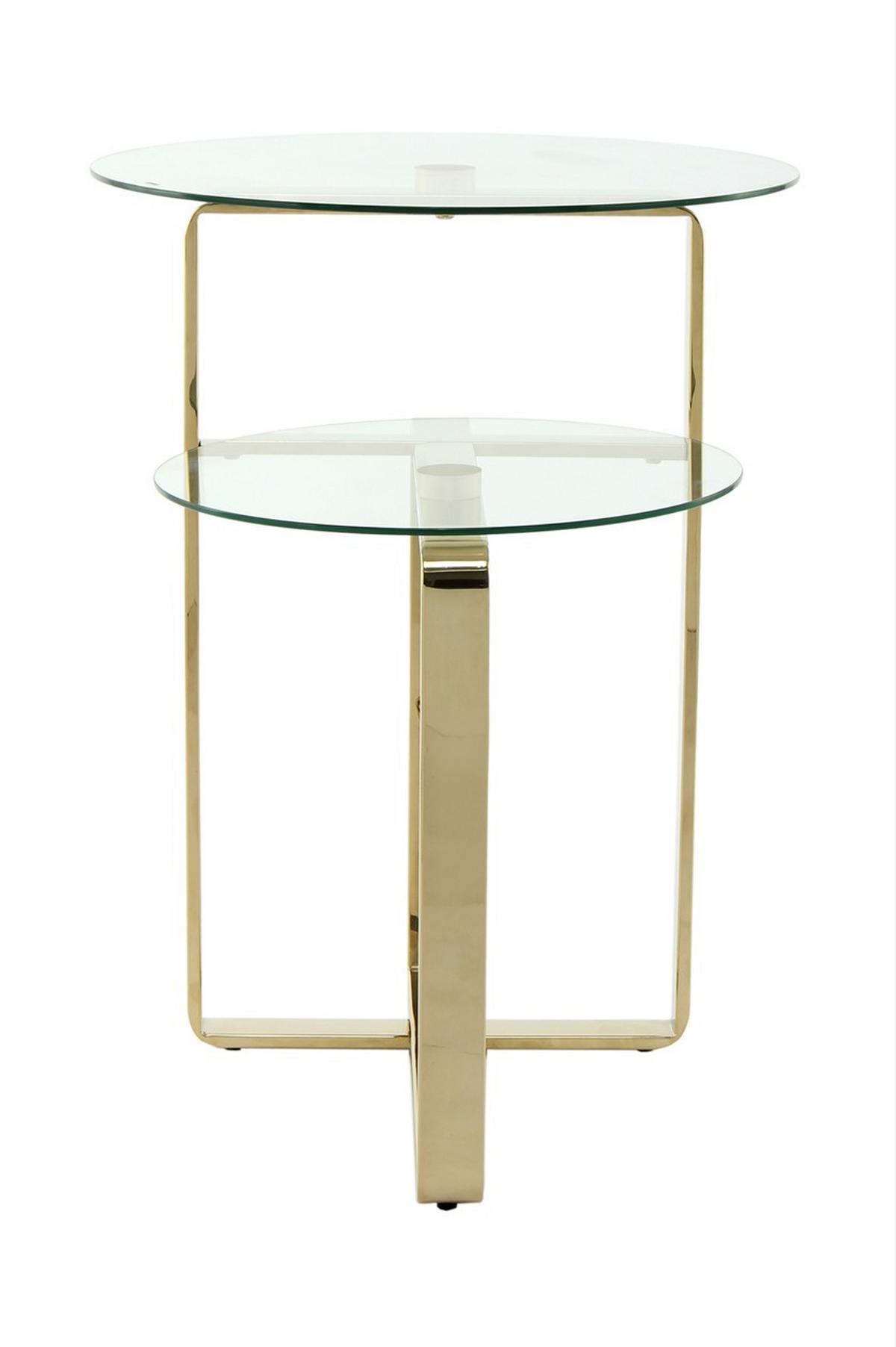 BEISTELLTISCH BEISTELLTISCH CATRICE 100 GOLD - Goldfarben, Design, Glas/Metall (59/60/59cm) - Kayoom