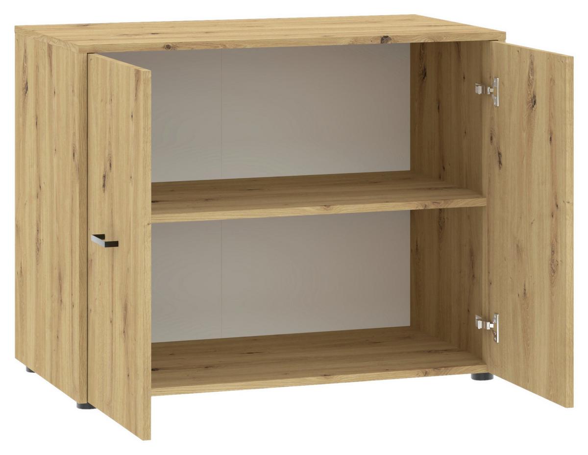 Unterbauschrank Kivo Eiche Artisan - Schwarz/Eiche Artisan, MODERN, Holzwerkstoff/Kunststoff (90/69,8/52,1cm) - Based