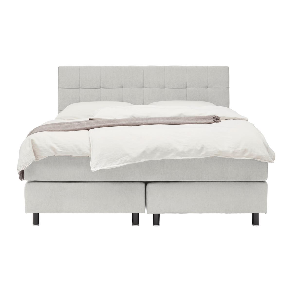 Boxspringbett Primo Hellgrau ca. 160x200cm - Hellgrau, KONVENTIONELL, Holz/Holzwerkstoff (160/200cm) - Premium Living