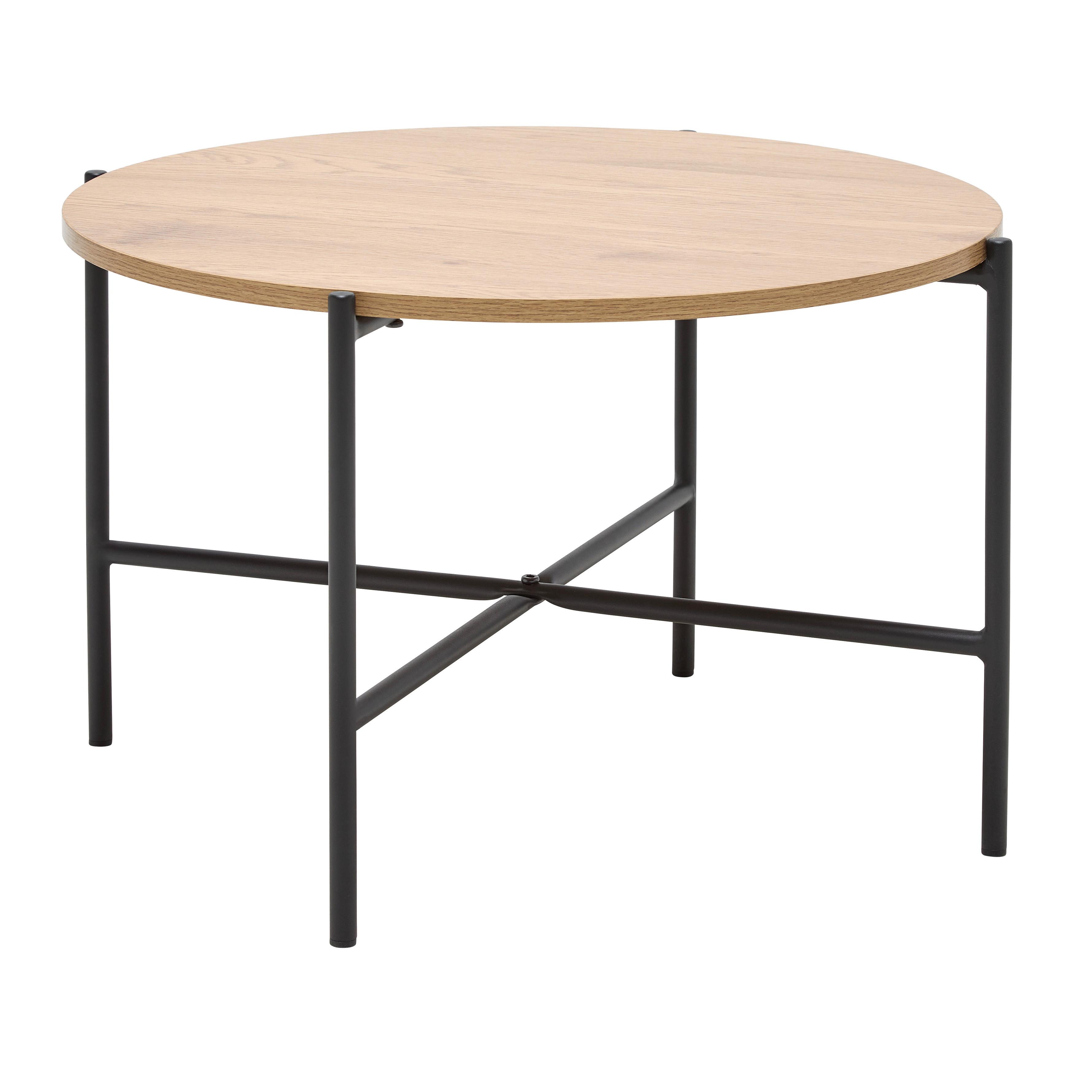 Couchtisch Oslo Eichefarben/Schwarz - Eichefarben/Schwarz, KONVENTIONELL, Holzwerkstoff/Metall (60/60/40cm) - Based