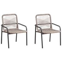 Gartensessel-Set Helmond ca. 53x76 cm 2er-Set Sandfarb. - Sandfarben/Anthrazit, Design, Kunststoff/Metall (53/76/44cm) - Gardenson