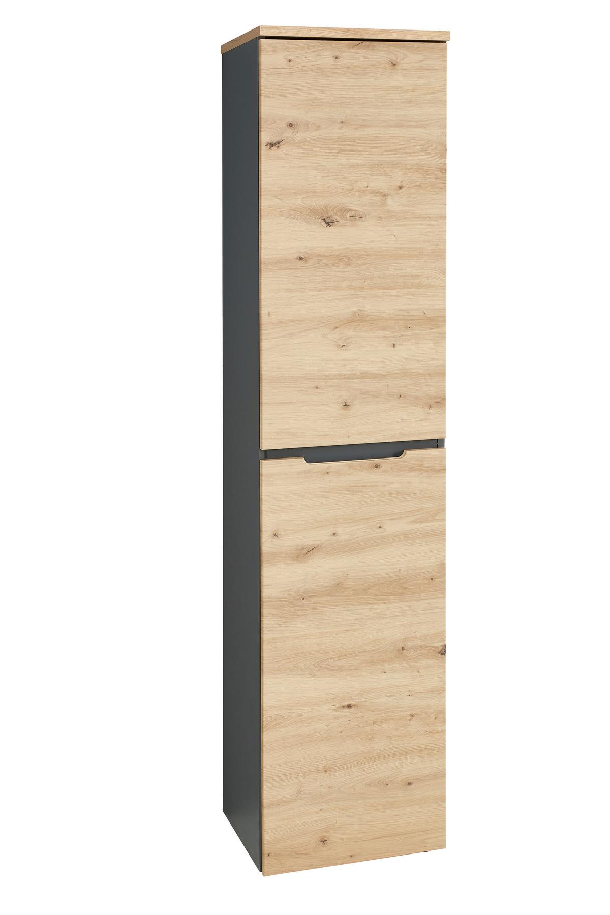 Irattartó Szekrény Memphis - grafitszürke/Artisan tölgy, Modern, faalapú anyag (45/197/38cm) - Premium Living