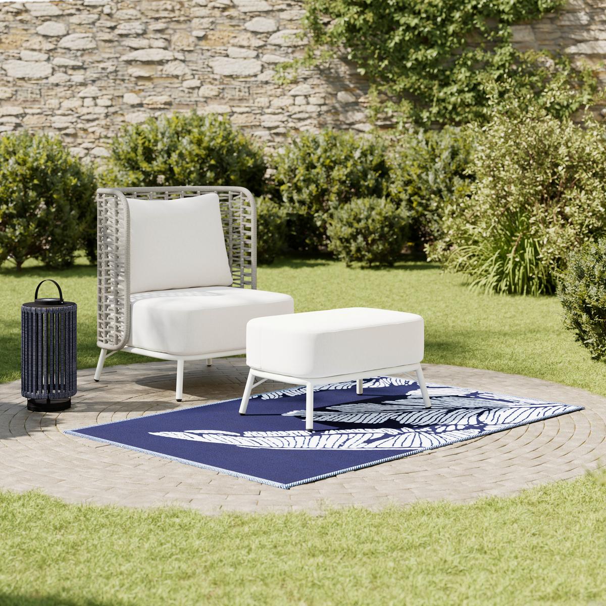 Outdoorteppich Flavia Blau ca. 120x180 cm - Blau, MODERN, Kunststoff (120/180cm) - Bessagi Garden