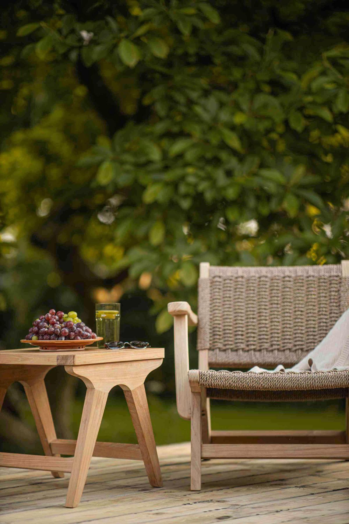 Loungetisch Eya T - Naturfarben/Teakfarben, Natur, Holz (45/45/42cm) - Gardenson