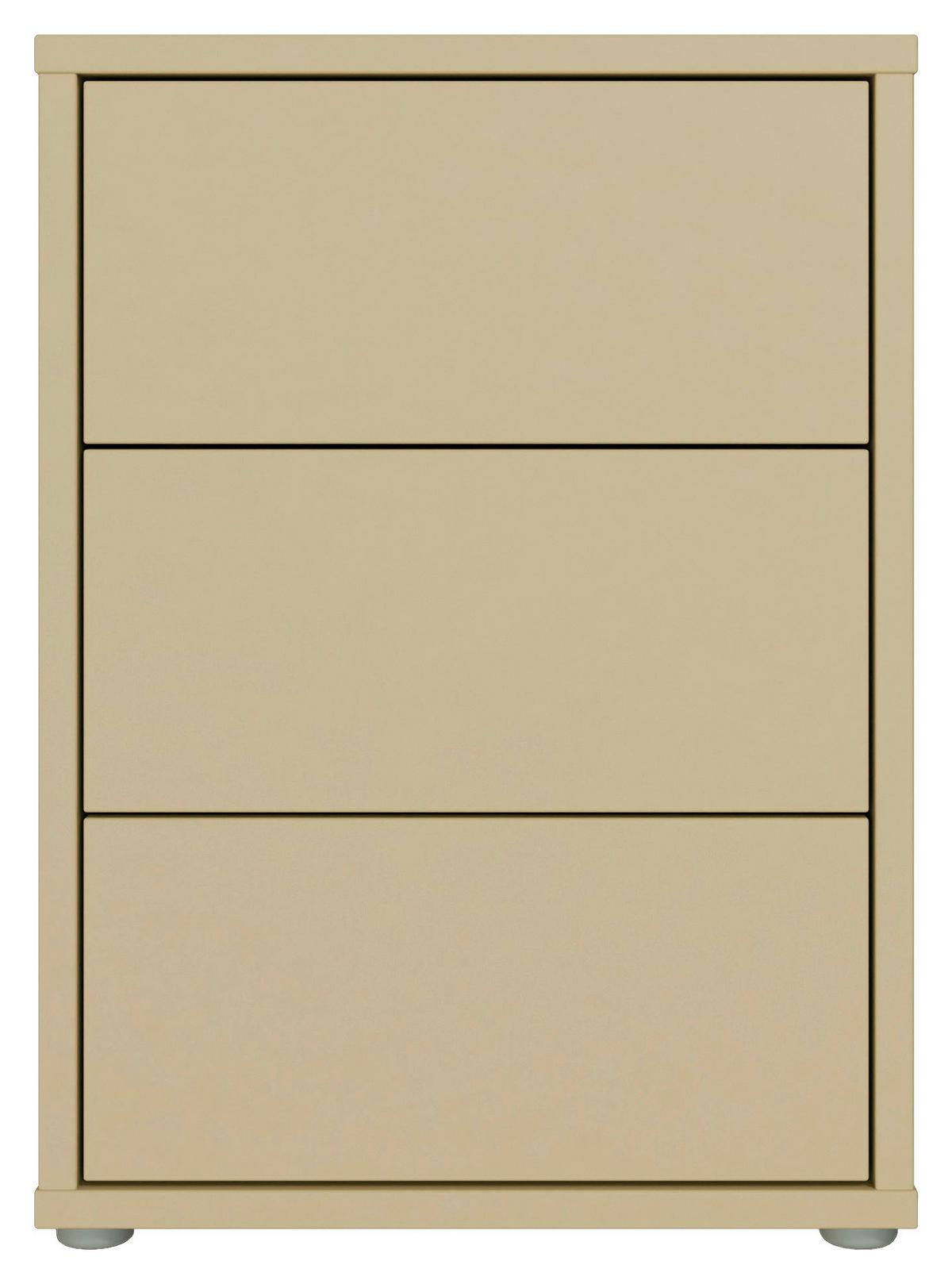 Nočna Omarica Alice, Svetlo Rumena - srebrne barve/svetlo rumena, Trend, umetna masa/leseni material (50/69/42cm) - Carryhome