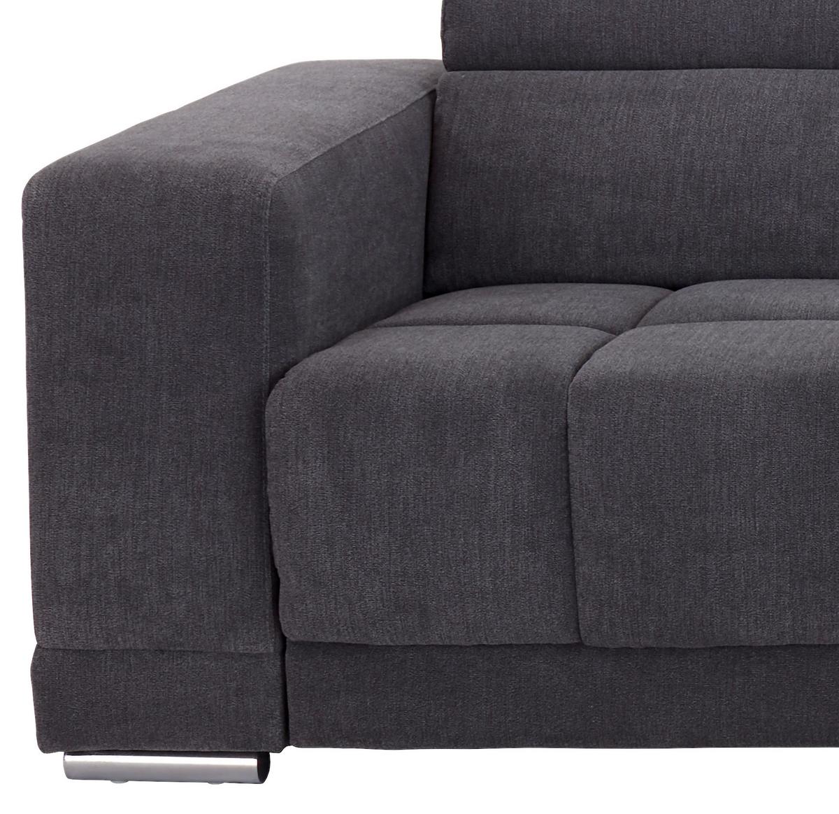Sedežna Garnitura Hogan, Siva, Relax Funkcija - srebrne barve/siva, Moderno, kovina/tekstil (299/212cm) - Modern Living