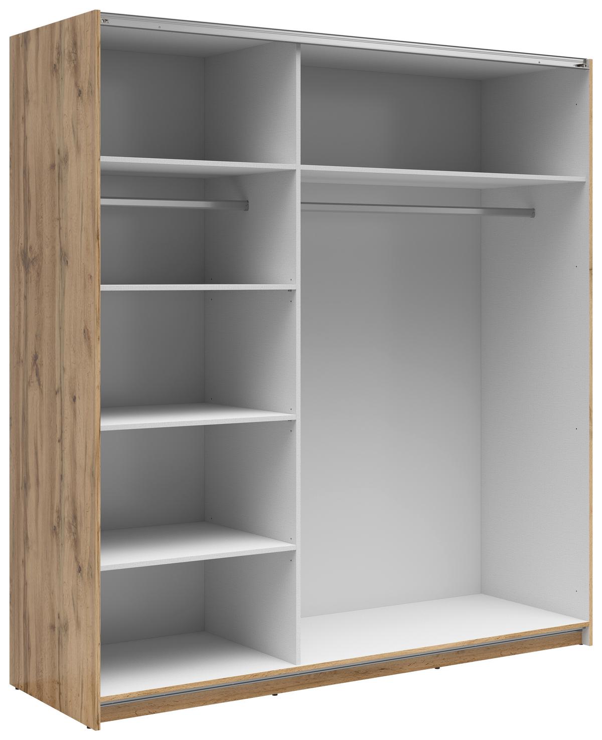 Ormar S Kliznim Vratima Tetrix - antracit/hrast Wotan, Moderno, drvni materijal/metal (183/195,5/60cm) - Modern Living