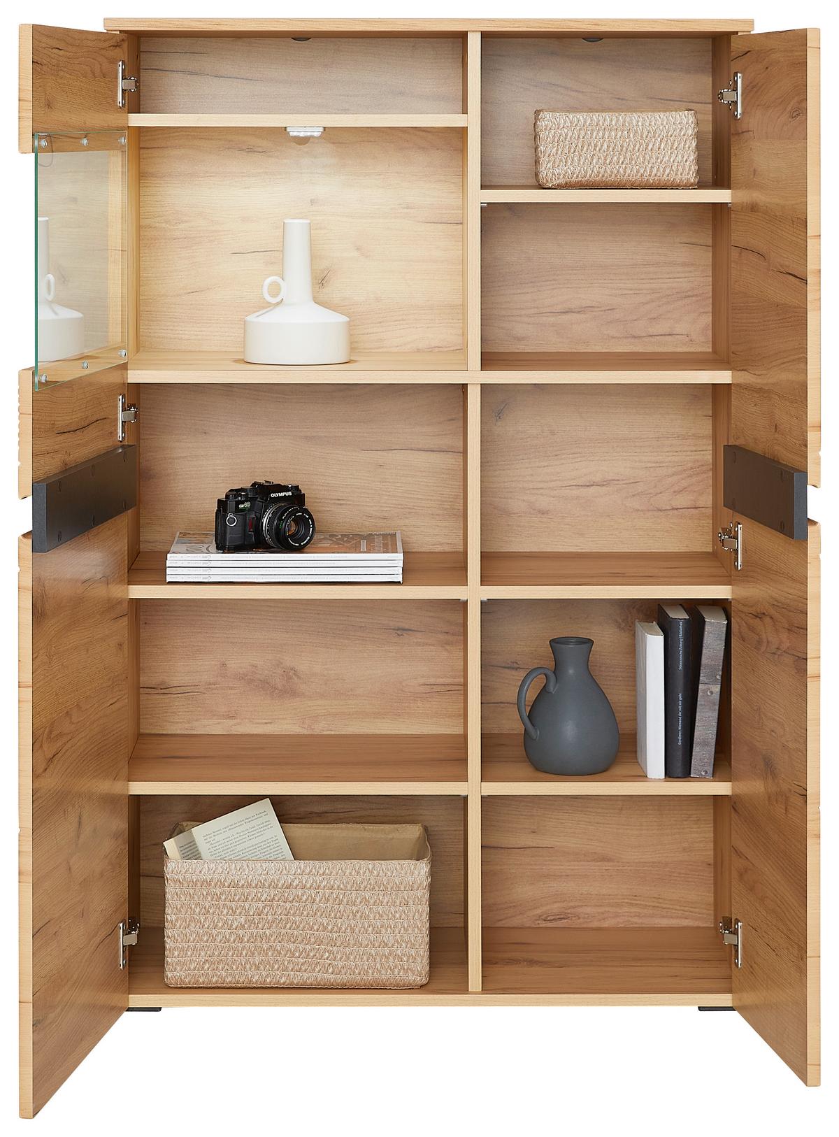 Visoka Komoda Alana, Barva Bukve - Moderno, umetna masa/steklo (81,8/129,4/38cm) - Mömax