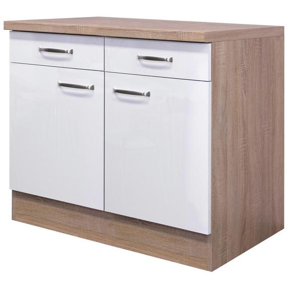 Küchenunterschrank Weiß Hochglanz/Eiche online kaufen mömax