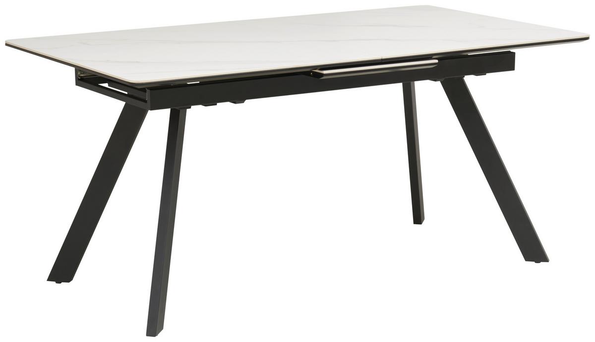 Jedilna Miza Tea, Keramika, Bela, 160-200x90 - črna/bela, Trendi, kovina/leseni material (160-200/76/90cm) - MID.YOU