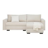 Ecksofa Geneve Cord Beige - Beige/Schwarz, KONVENTIONELL, Kunststoff/Textil (225/86/167cm) - Mömax