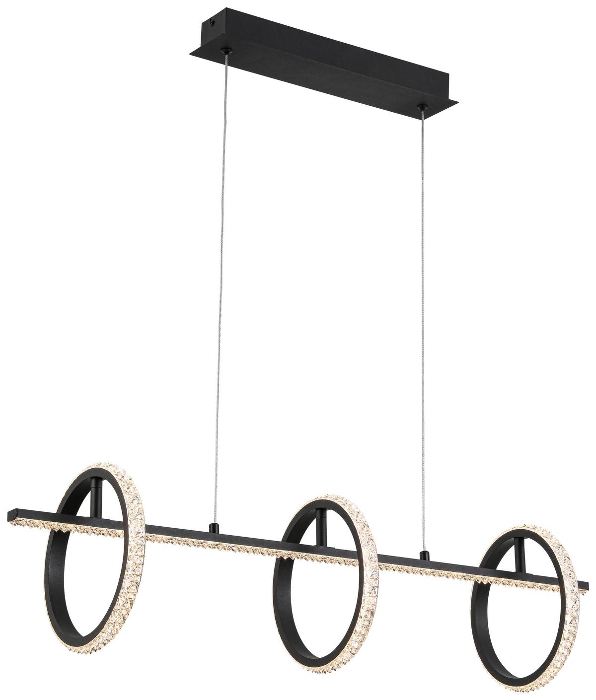 Lampă suspendată cu LED Ulo - negru, Modern, plastic/metal (80/20/120cm) - Modern Living
