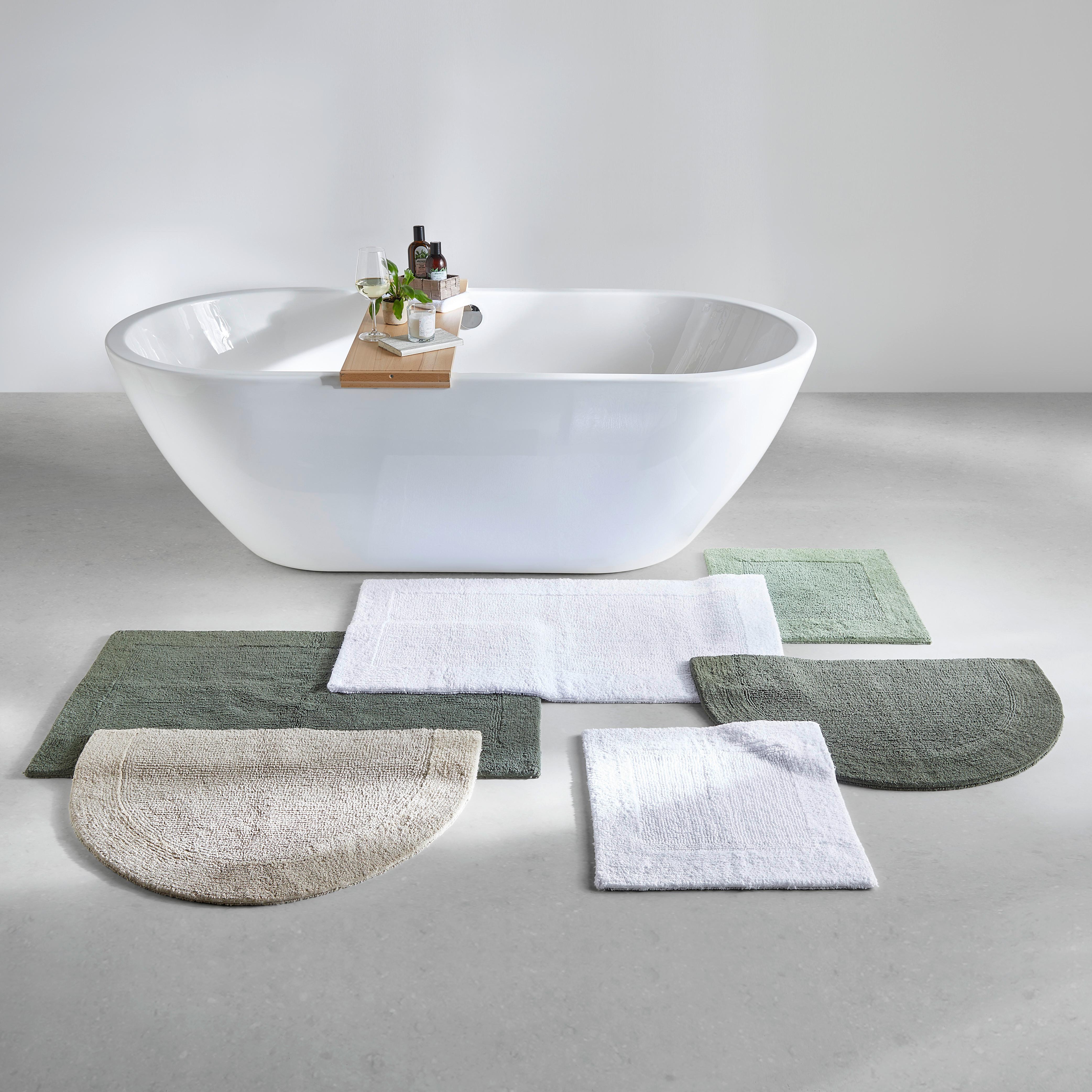 BADRUMSMATTA KAREN - mörkgrön, Klassisk, textil (50/50cm) - Premium Living