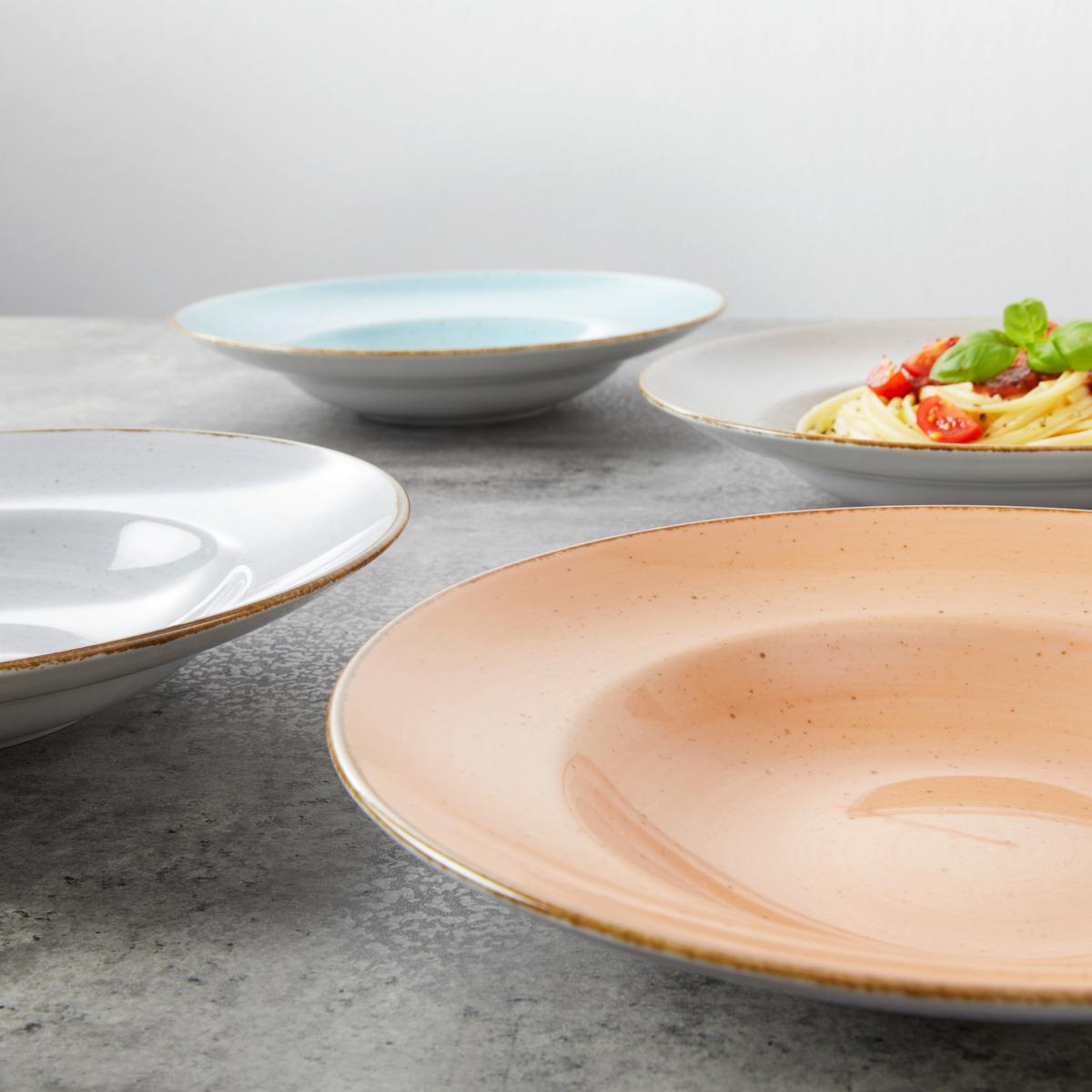 Set Krožnikov Za Testenine Vintage Nature Bunt, 4-Delni - svetlo modra/umazano rjava, Basics, keramika (27cm) - Creatable