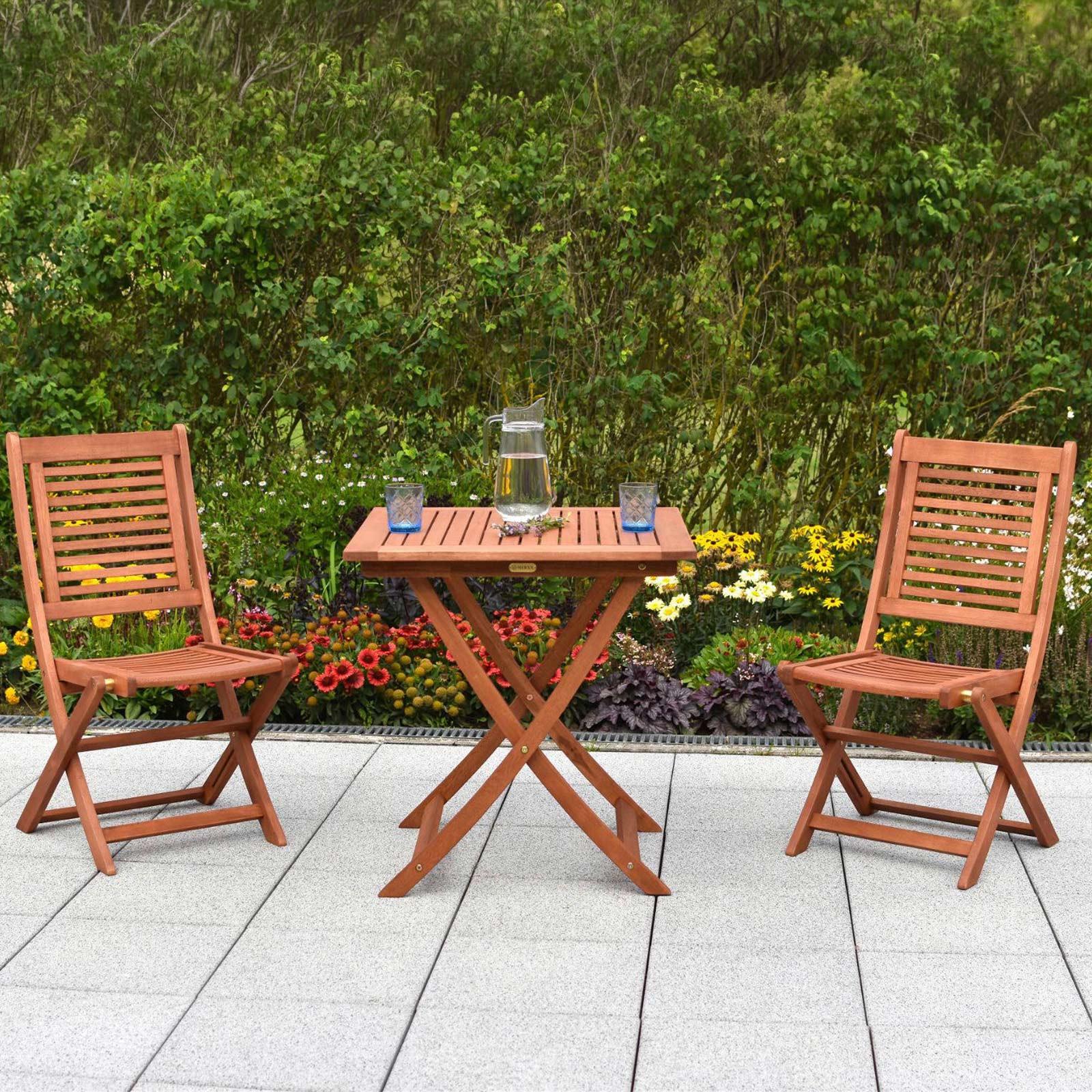 Balkonska Garnitura Cordoba, Masivno - naravne barve, Moderno, les - Gardenson