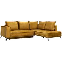 Sarokkanapé Segre - aranyszínű, Modern, faalapú anyag/textil (270/215cm) - Premium Living