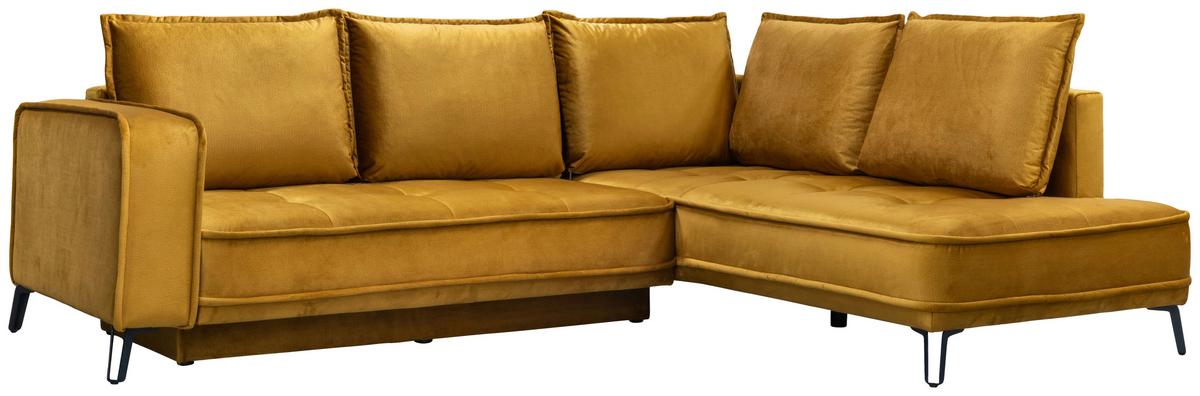 Sarokkanapé Segre - aranyszínű, Modern, faalapú anyag/textil (270/215cm) - Premium Living