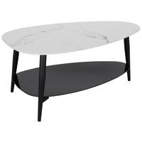 Măsuță de cafea STONE - alb/negru, Modern, ceramică/sticlă (90/41/57cm) - Modern Living