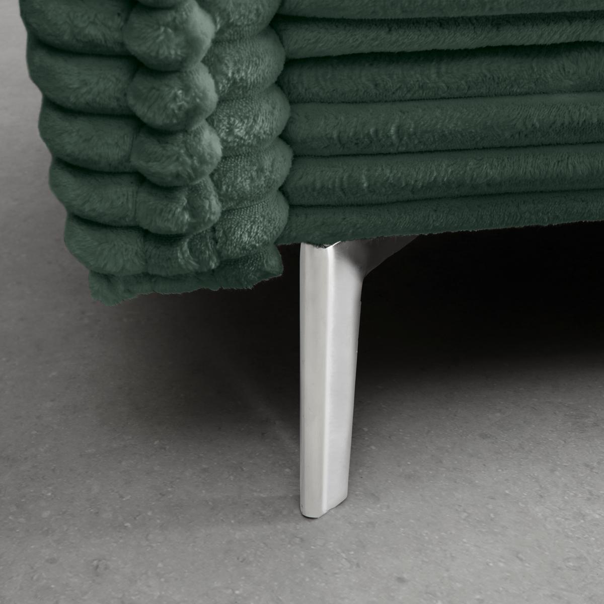 Mega Sofa Kiss - tamno zelena/boje kroma, Moderno, drvo/metal (241/90/117cm) - Mömax